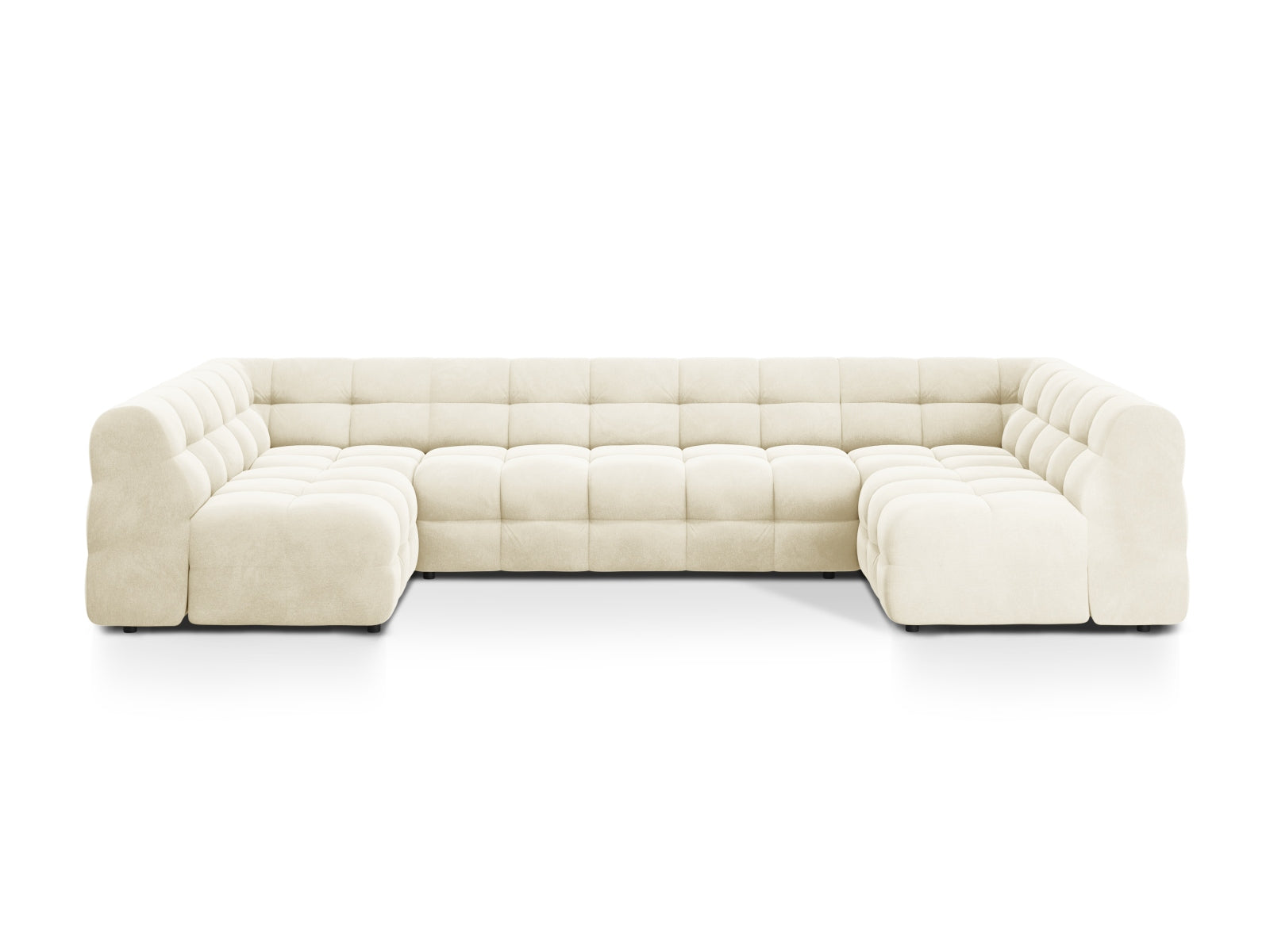 Kendal Velour Panoramic Sofa 7 Sitzer in Ivory-Magic Velvet präsentiert im Onlineshop von KAQTU Design AG. Ecksofa ist von Micadoni