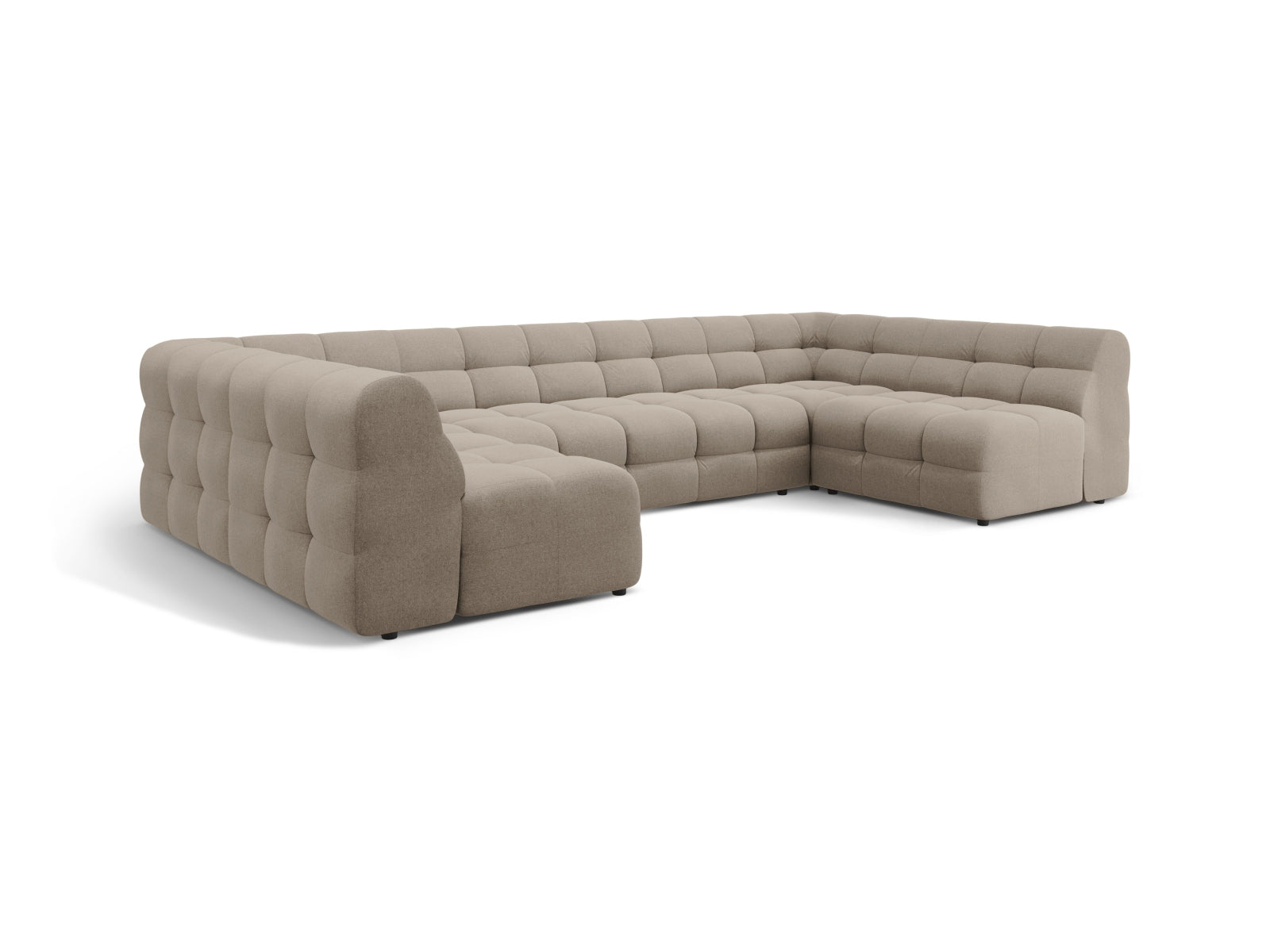 Geräumiges Kendal Panoramic Sofa für 7 Personen in edlem Dunkelbeige, perfekt für gemütliche Abende und stilvolle Einrichtung.