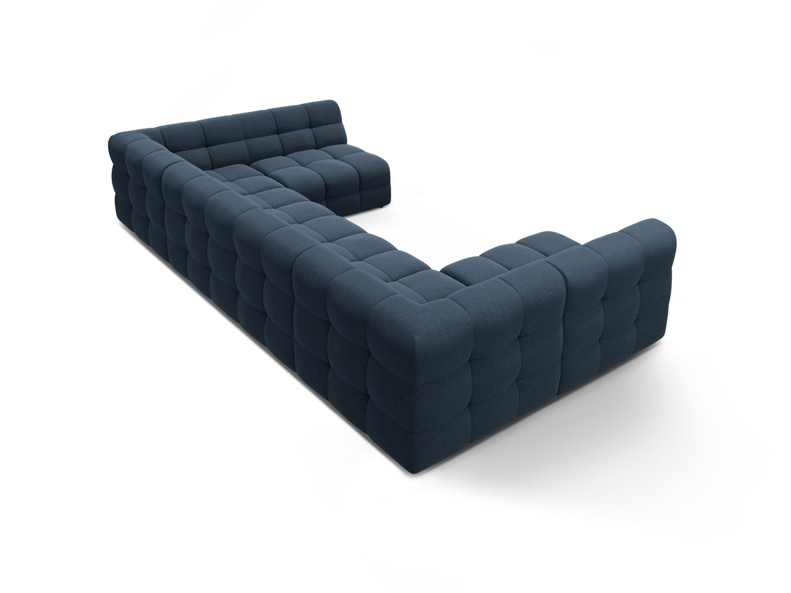 Elegantes Kendal Panoramic Ecksofa für 7 Personen in tiefem Navy Blau, ideal für gemütliche Zusammenkünfte und modernes Wohndesign.
