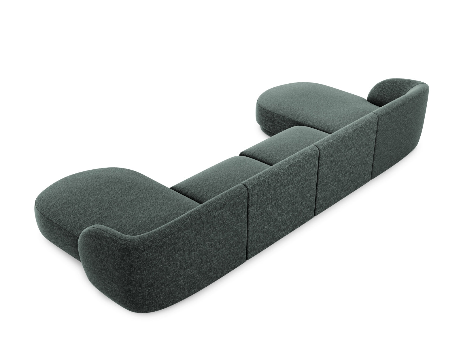 Modernes 5-Sitzer Miley Panoramic Sofa in Petrol-Haga, perfekt für gemütliche Abende und stilvolle Einrichtungsideen.