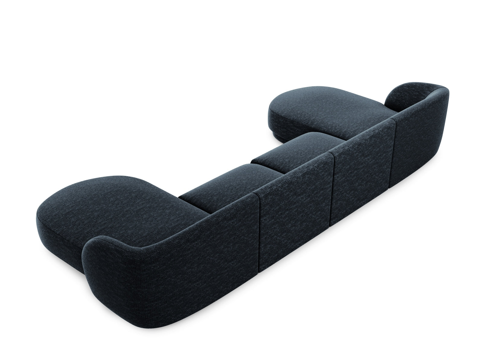 Modernes 5-Sitzer Miley Panoramic Sofa in Royalblau, perfekt für gemütliche Abende und stilvolle Einrichtungsideen.