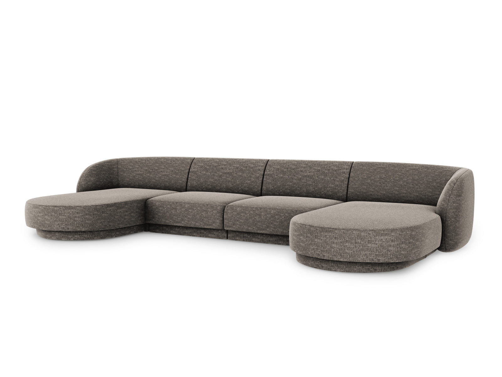 Elegantes Miley Panoramic Sofa für 5 Personen in stilvollem Grau, ideal für moderne Wohnräume und gemütliche Abende.