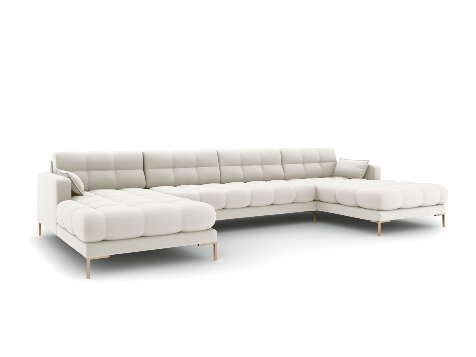 Mamaia Panoramic Sofa 6 Sitzer in Light Beige/Gold präsentiert im Onlineshop von KAQTU Design AG. 5er Sofa ist von Micadoni