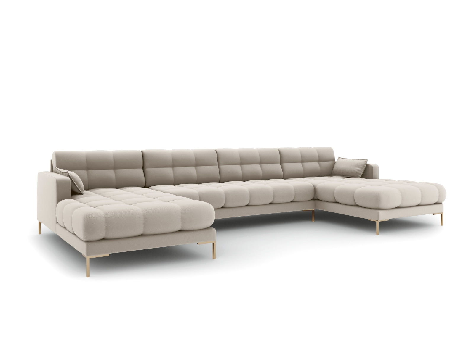 Mamaia Panoramic Sofa 6 Sitzer in Beige/Gold präsentiert im Onlineshop von KAQTU Design AG. 5er Sofa ist von Micadoni