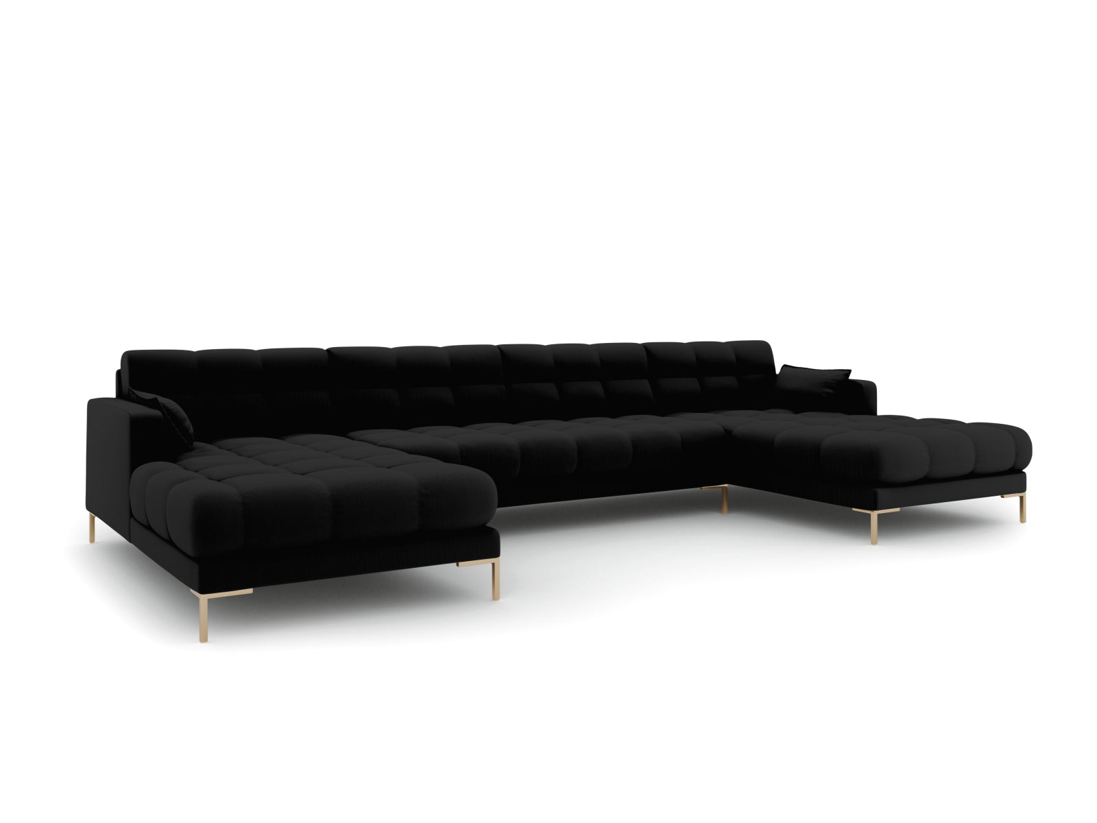 Mamaia Panoramic Sofa 6 Sitzer in Black/Gold präsentiert im Onlineshop von KAQTU Design AG. 5er Sofa ist von Micadoni