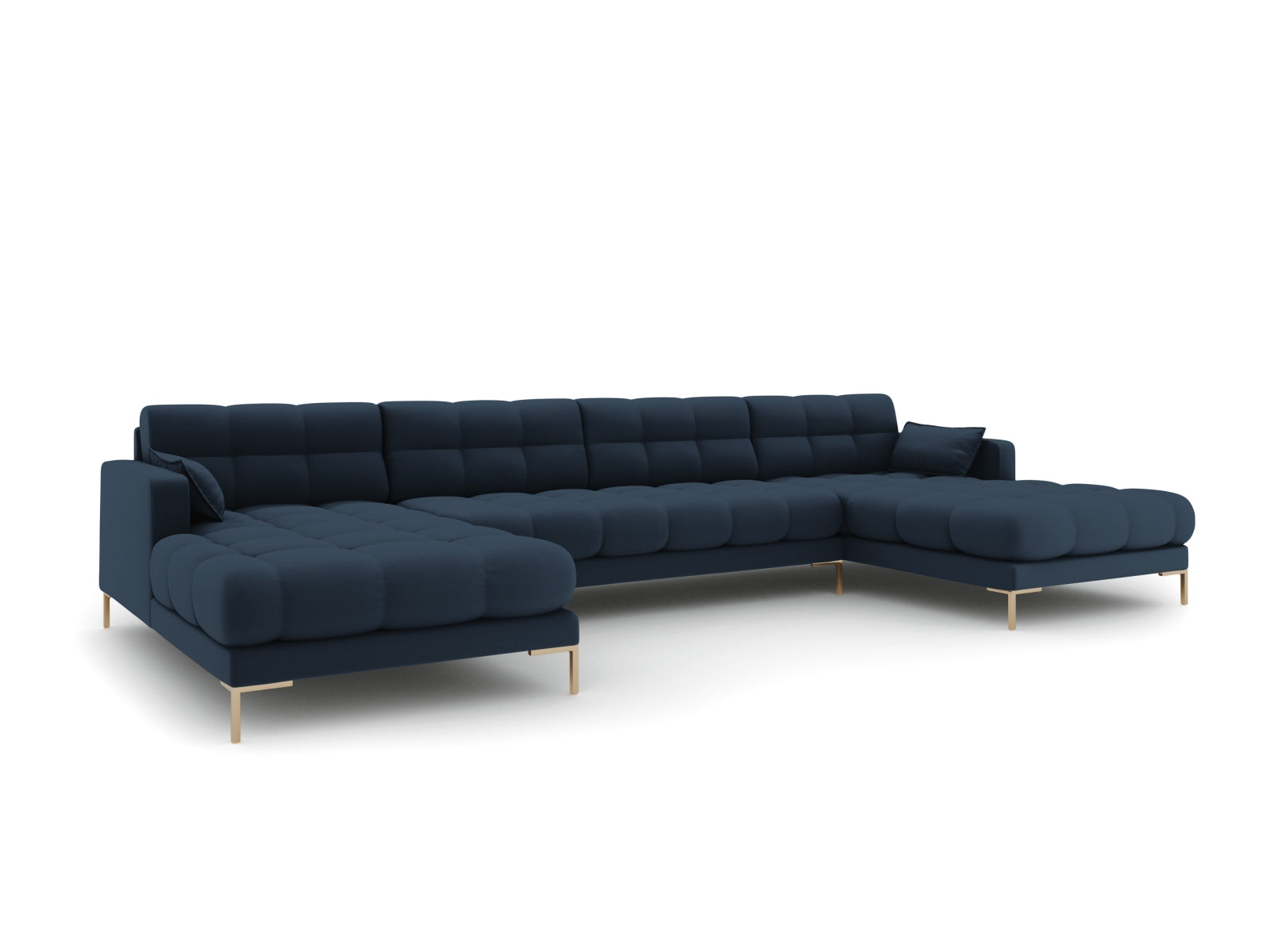 Mamaia Panoramic Sofa 6 Sitzer in Blue/Gold präsentiert im Onlineshop von KAQTU Design AG. 5er Sofa ist von Micadoni