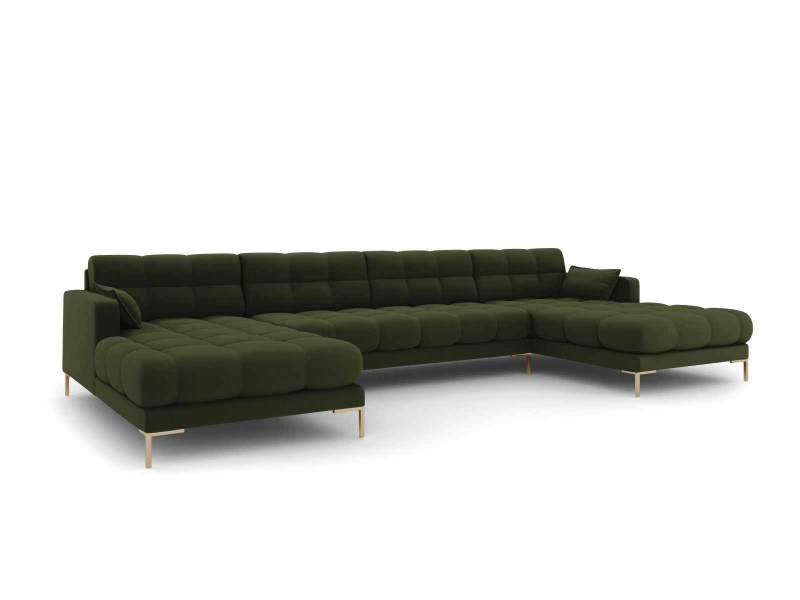 Mamaia Panoramic Sofa 6 Sitzer in Green/Gold präsentiert im Onlineshop von KAQTU Design AG. 5er Sofa ist von Micadoni