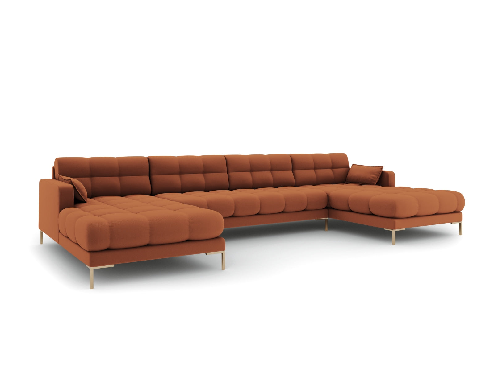 Mamaia Panoramic Sofa 6 Sitzer in Brick/Gold präsentiert im Onlineshop von KAQTU Design AG. 5er Sofa ist von Micadoni