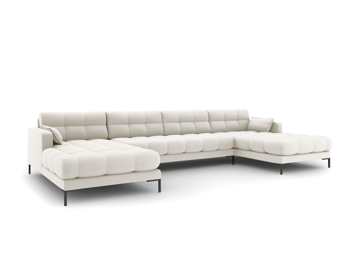 Mamaia Panoramic Sofa 6 Sitzer in Light Beige/Schwarz-Neve präsentiert im Onlineshop von KAQTU Design AG. 5er Sofa ist von Micadoni