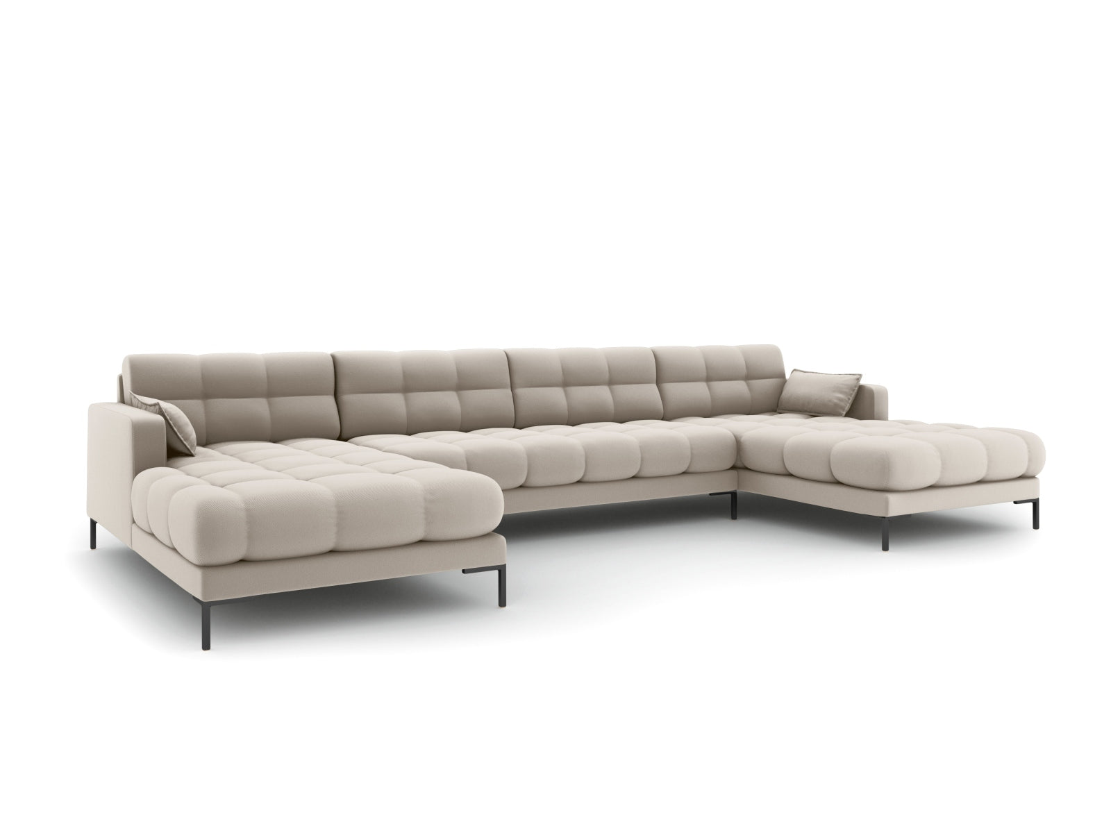 Mamaia Panoramic Sofa 6 Sitzer in Beige/Schwarz präsentiert im Onlineshop von KAQTU Design AG. 5er Sofa ist von Micadoni