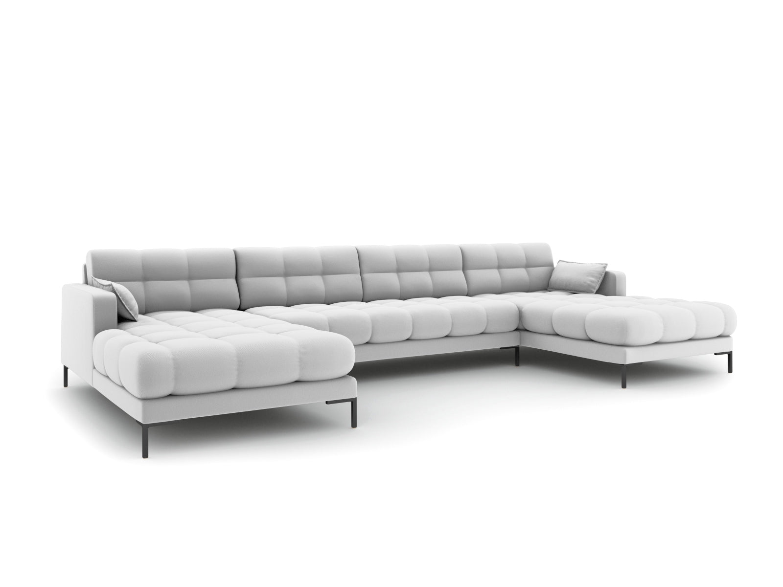 Mamaia Panoramic Sofa 6 Sitzer in Light Grey/Schwarz präsentiert im Onlineshop von KAQTU Design AG. 5er Sofa ist von Micadoni