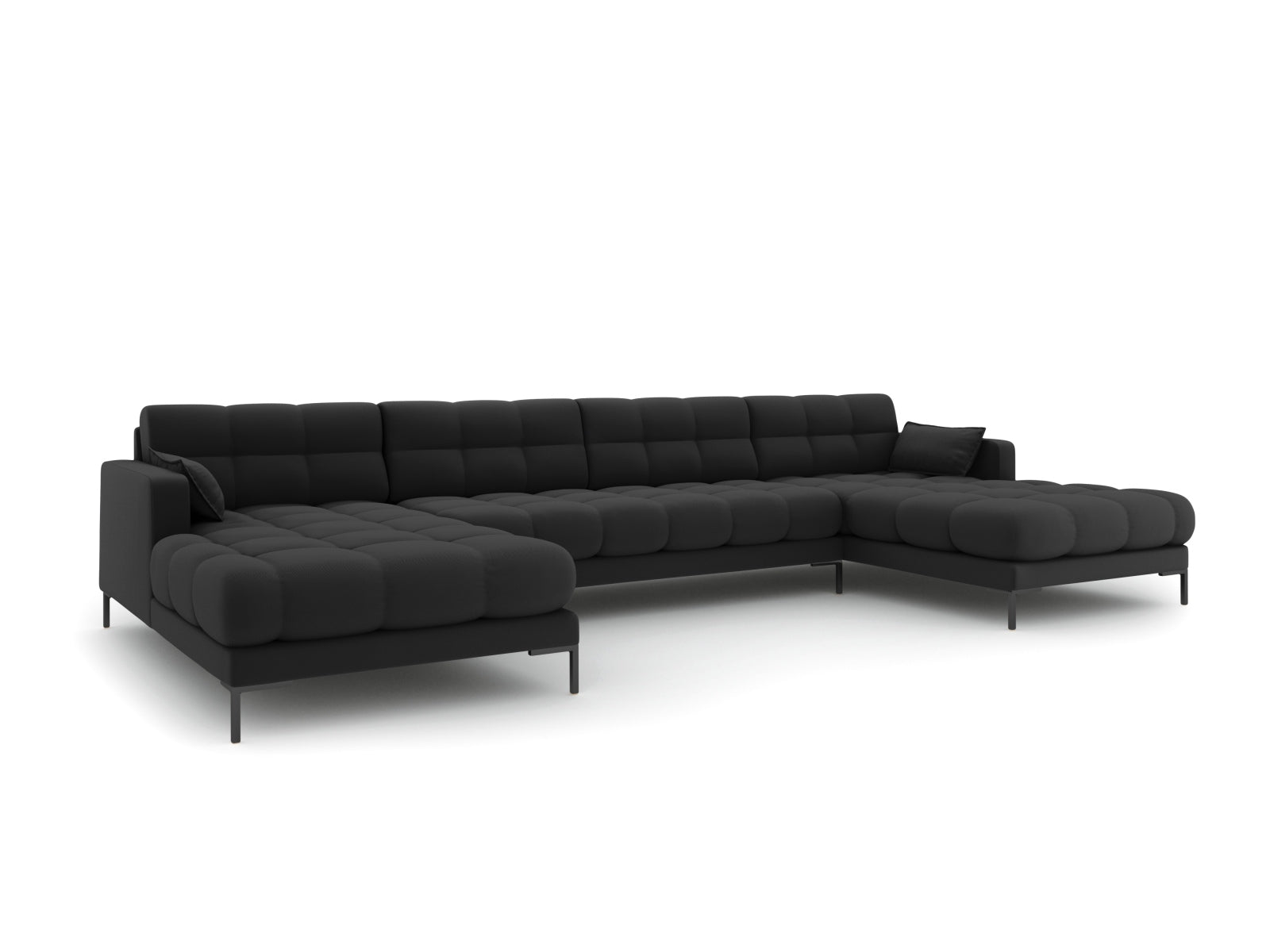 Mamaia Panoramic Sofa 6 Sitzer in Dark Grey/Schwarz-Neve präsentiert im Onlineshop von KAQTU Design AG. 5er Sofa ist von Micadoni