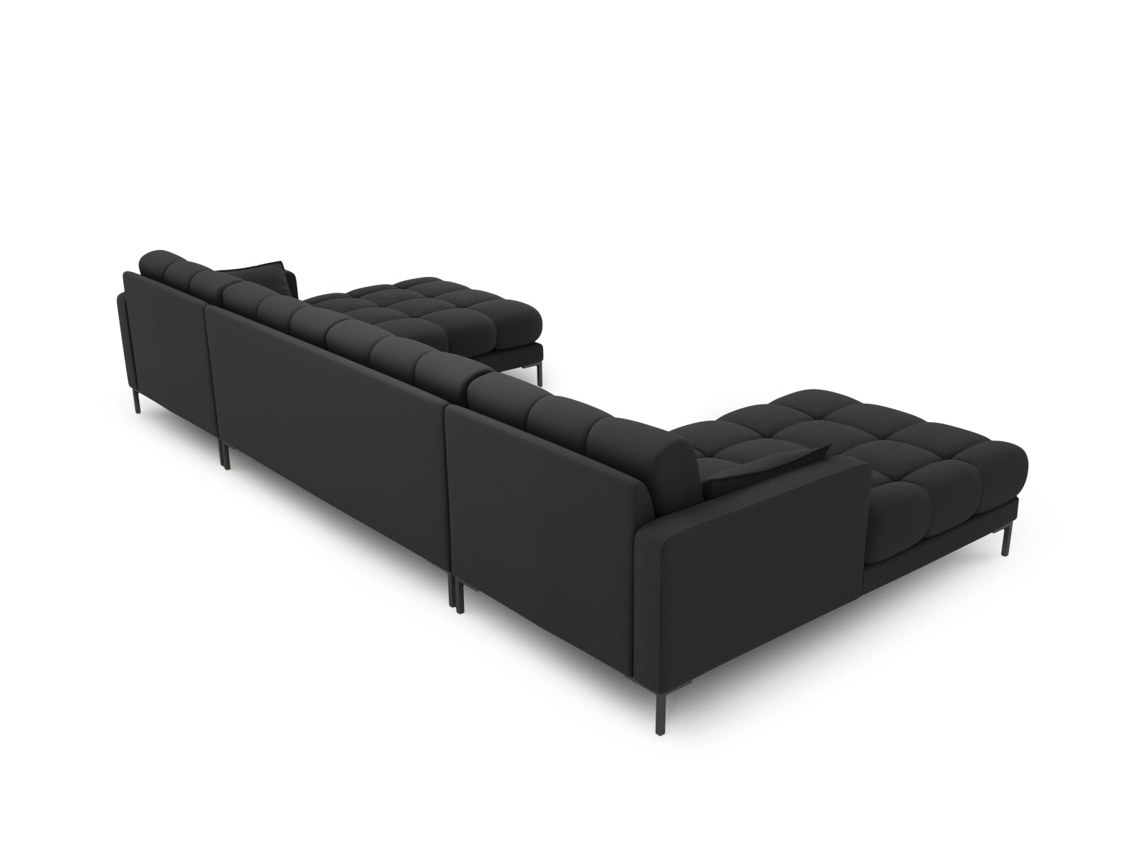 Modernes 6-Sitzer Mamaia Panoramic Sofa in Dunkelgrau/Schwarz, perfekt für gemütliche Abende und stilvolle Einrichtung. Hochwertige Qualität von Micadoni.