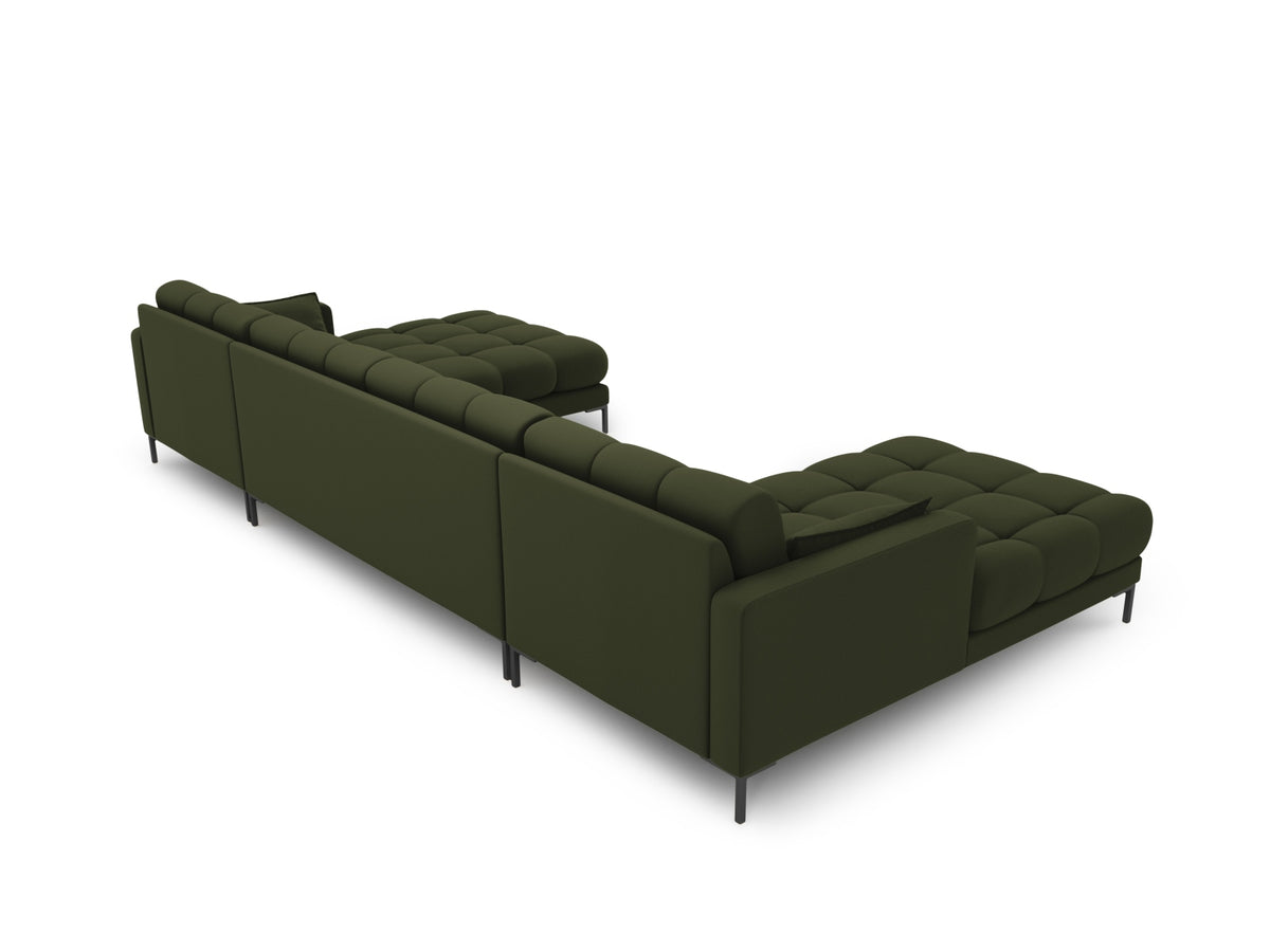 Mamaia Panoramic Sofa 6 Sitzer in Green/Schwarz-Neve präsentiert im Onlineshop von KAQTU Design AG. 5er Sofa ist von Micadoni