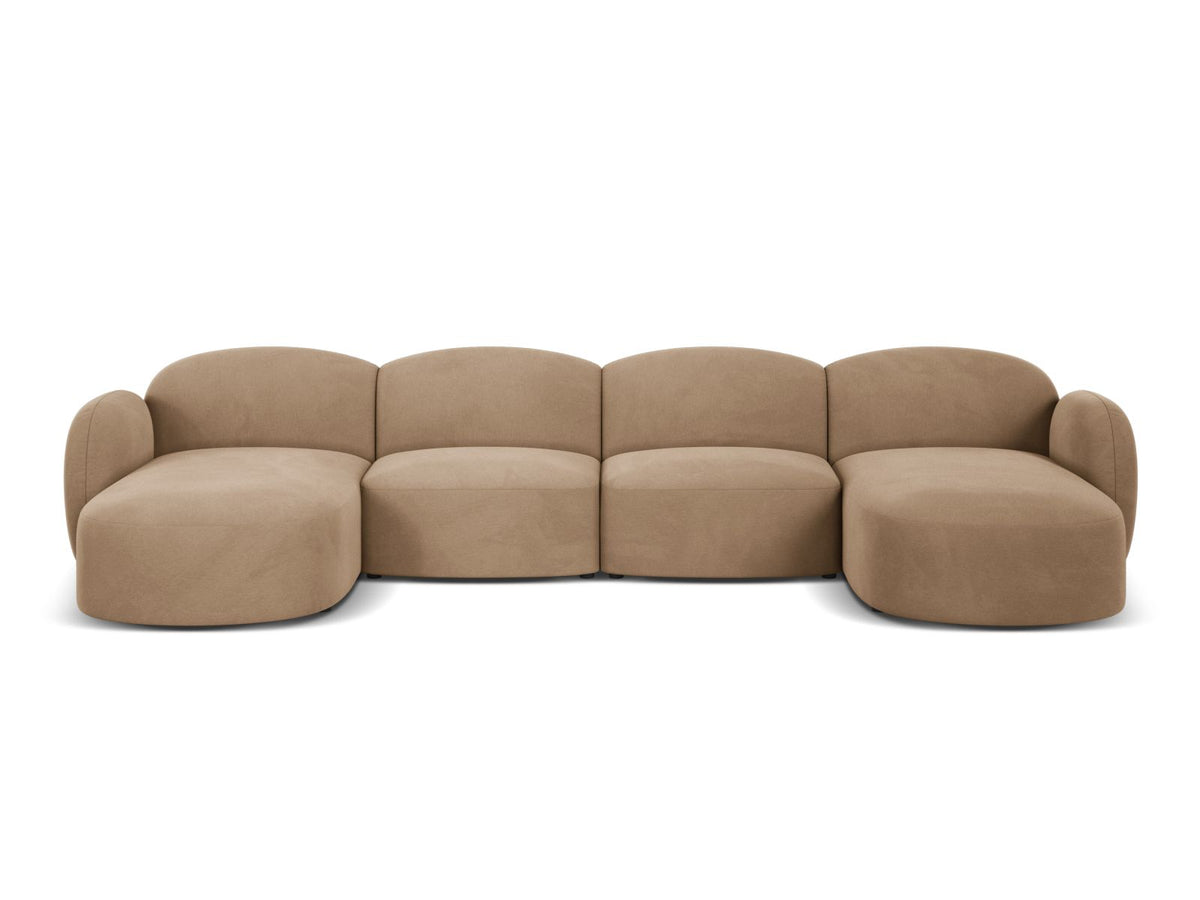Blair Velour Panoramic Sofa 6 Sitzer in Sand-Casino präsentiert im Onlineshop von KAQTU Design AG. Ecksofa ist von Micadoni
