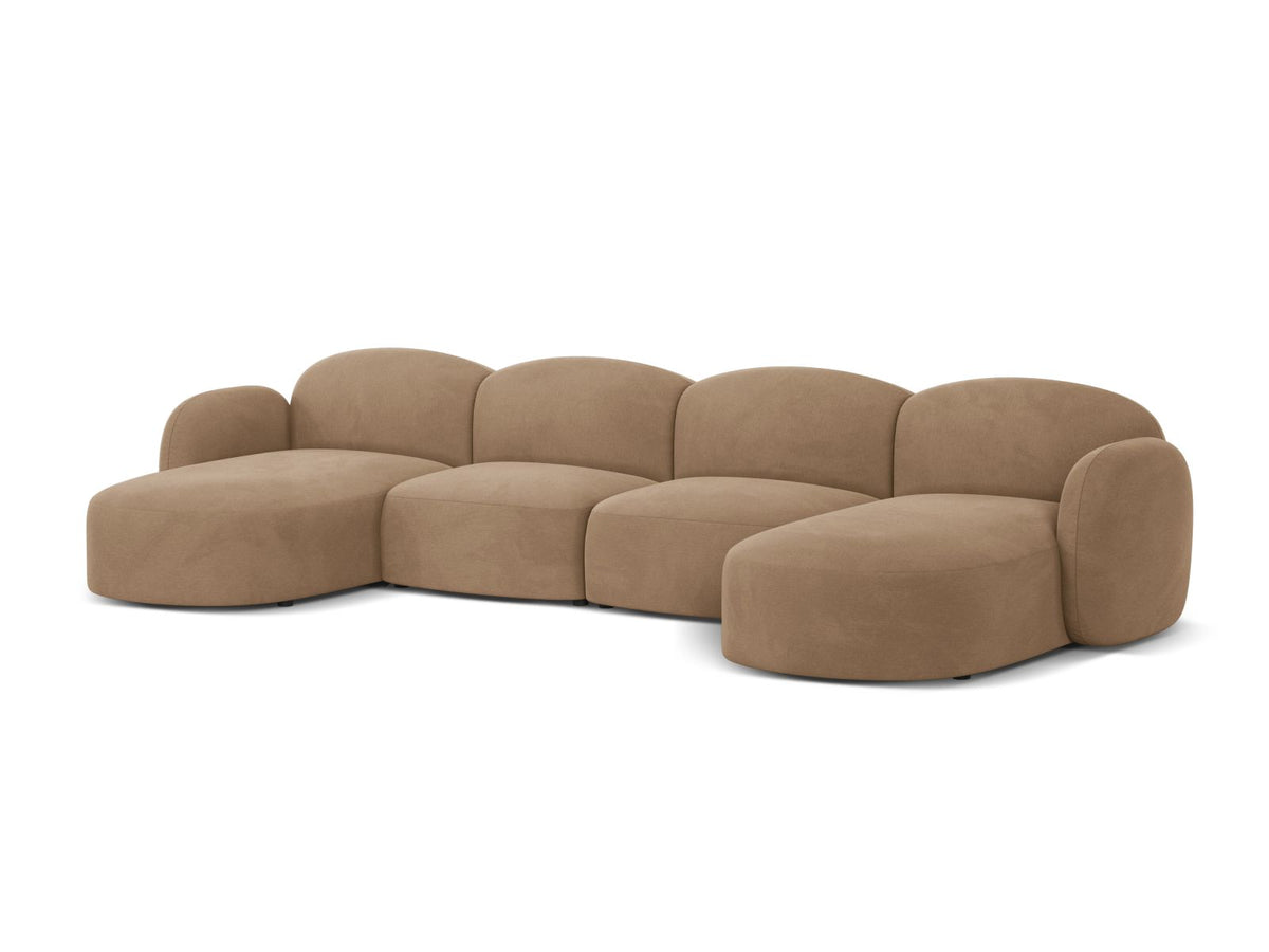 Blair Velour Panoramic Sofa 6 Sitzer in Sand-Casino präsentiert im Onlineshop von KAQTU Design AG. Ecksofa ist von Micadoni