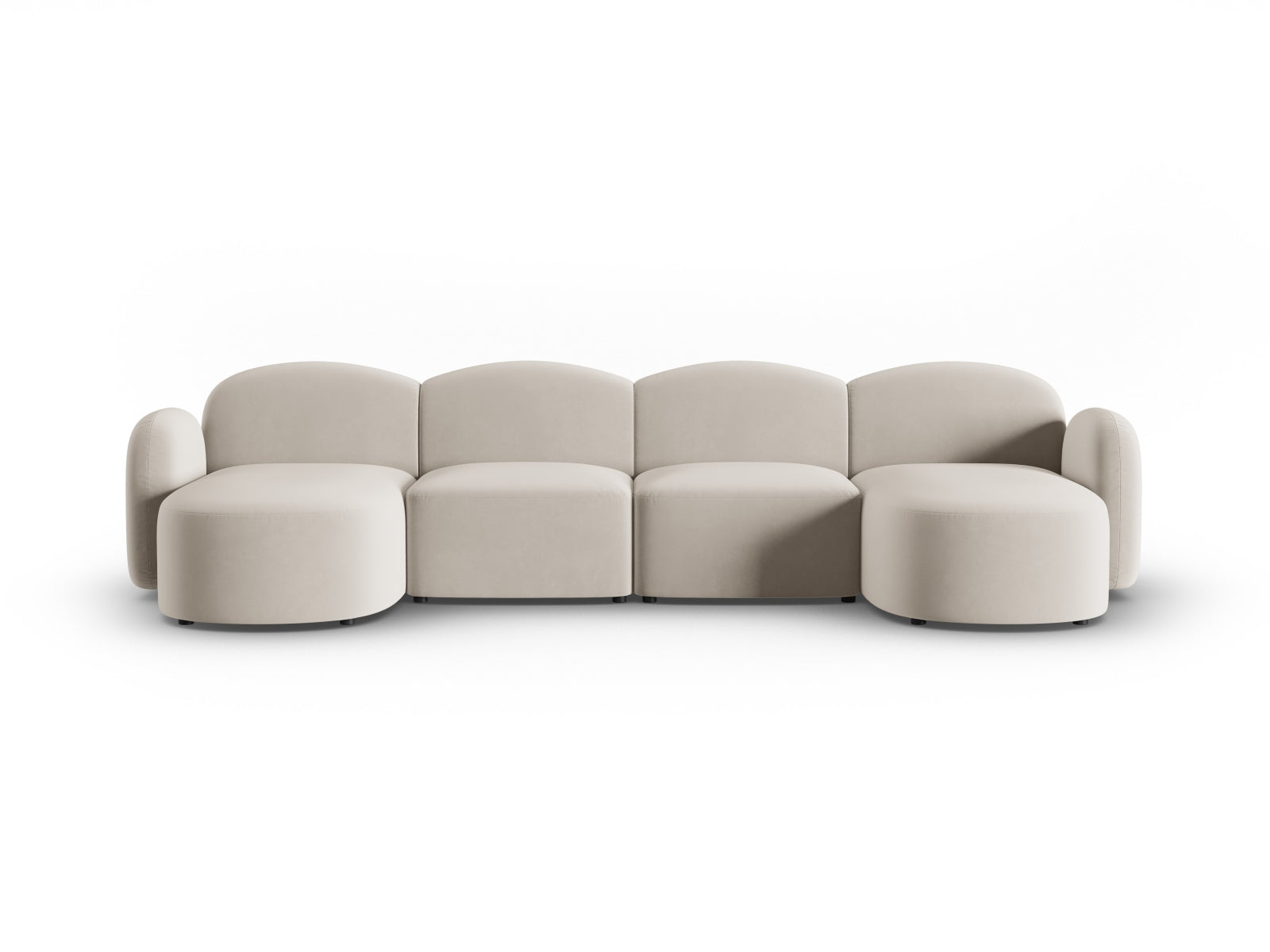 Blair Velour Panoramic Sofa 6 Sitzer in Ecru präsentiert im Onlineshop von KAQTU Design AG. 5er Sofa ist von Micadoni
