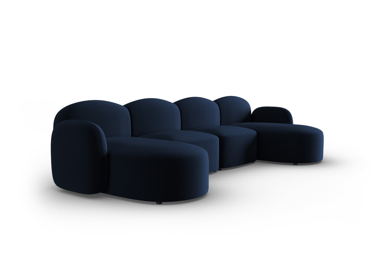 Blair Velour Panoramic Sofa 6 Sitzer in Royal Blue-Casino präsentiert im Onlineshop von KAQTU Design AG. 5er Sofa ist von Micadoni
