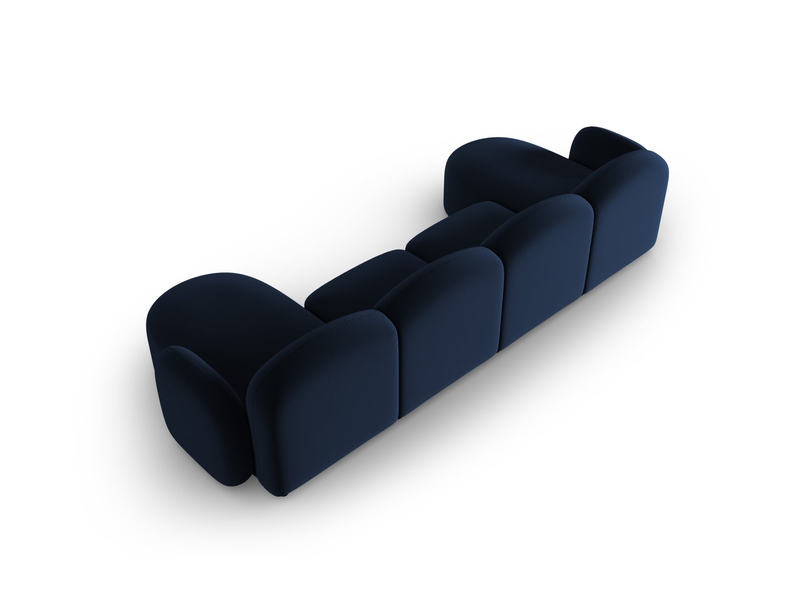 Blair Velour Panoramic Sofa 6 Sitzer in Royal Blue-Casino präsentiert im Onlineshop von KAQTU Design AG. 5er Sofa ist von Micadoni