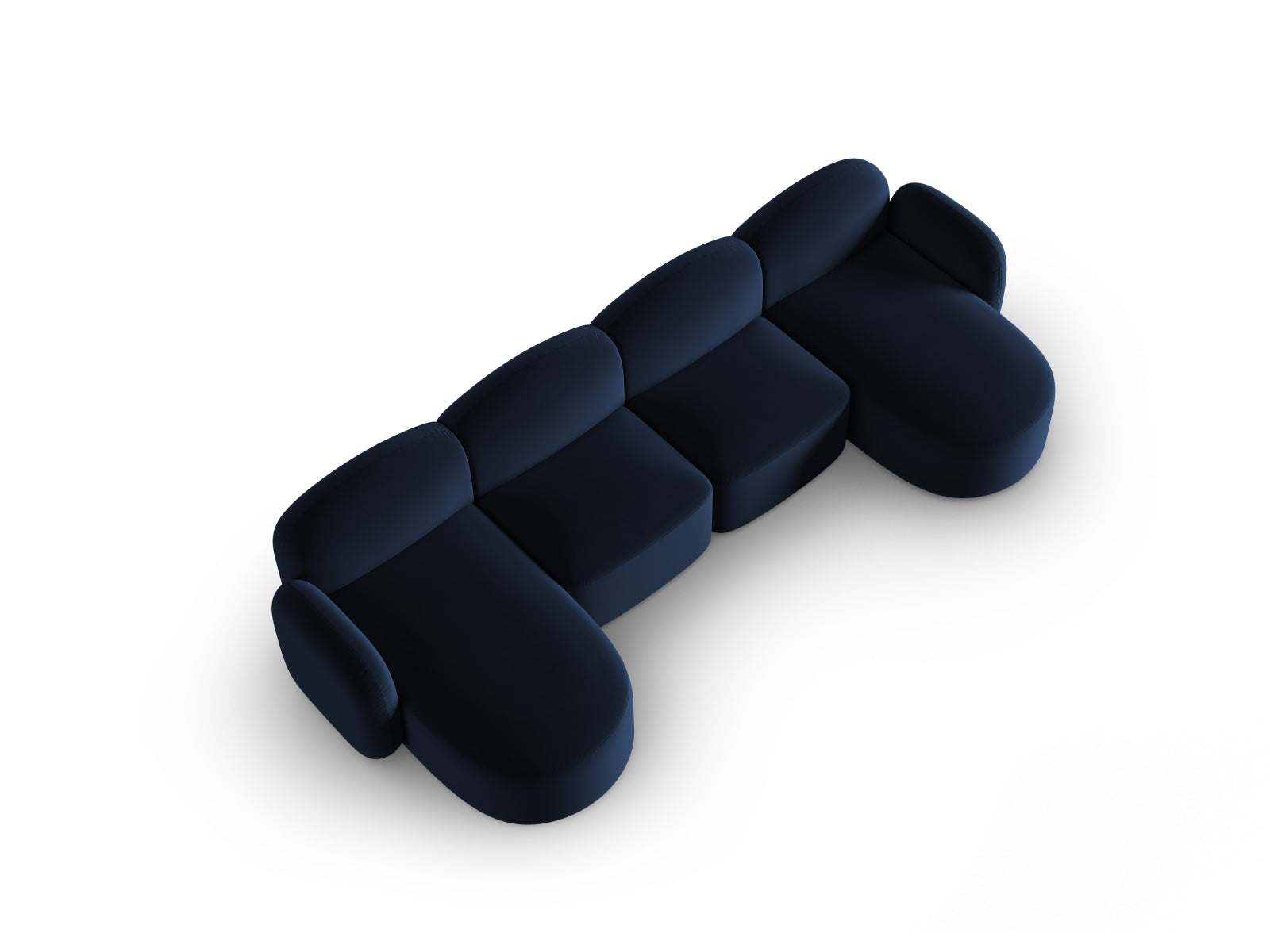 Erleben Sie das stilvolle Blair Velour Panoramic Sofa für 6 Personen von Micadoni – ideal für moderne Wohnzimmer und gemütliche Abende.