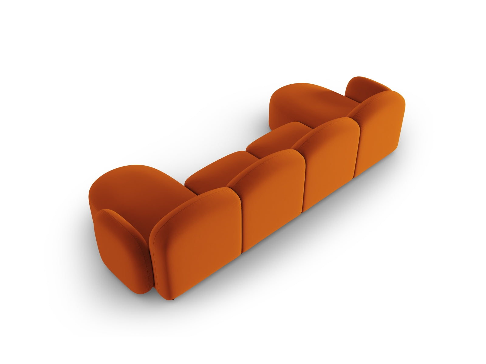Blair Velour Panoramic Sofa 6 Sitzer in Terracotta-Casino präsentiert im Onlineshop von KAQTU Design AG. 5er Sofa ist von Micadoni