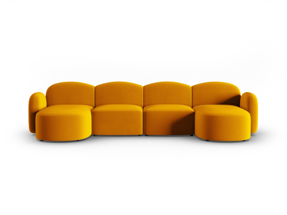 Blair Velour Panoramic Sofa 6 Sitzer in Yellow-Casino präsentiert im Onlineshop von KAQTU Design AG. 5er Sofa ist von Micadoni