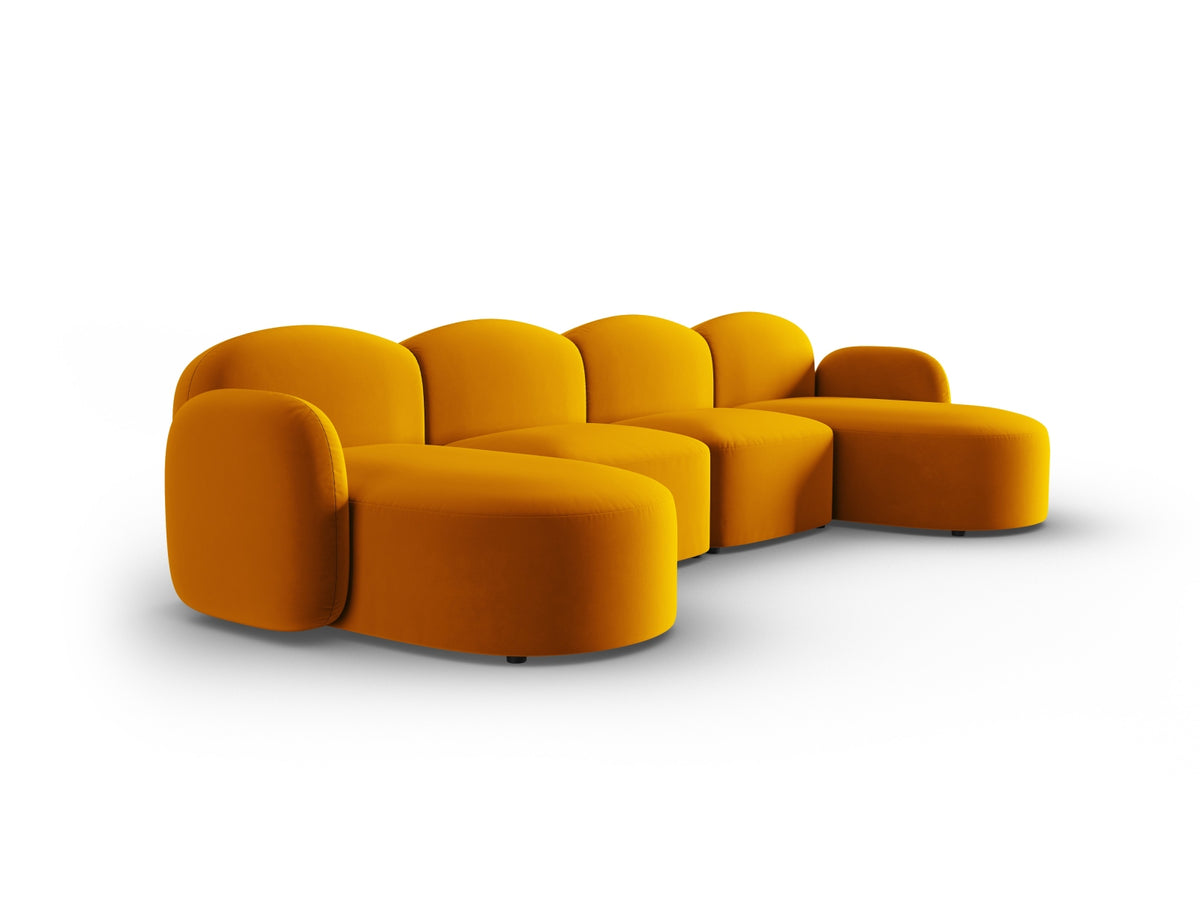 Blair Velour Panoramic Sofa 6 Sitzer in Yellow-Casino präsentiert im Onlineshop von KAQTU Design AG. 5er Sofa ist von Micadoni