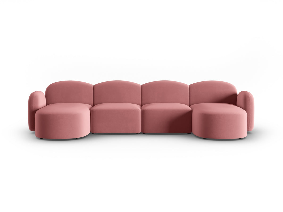Blair Velour Panoramic Sofa 6 Sitzer in Flamingo-Casino präsentiert im Onlineshop von KAQTU Design AG. 5er Sofa ist von Micadoni