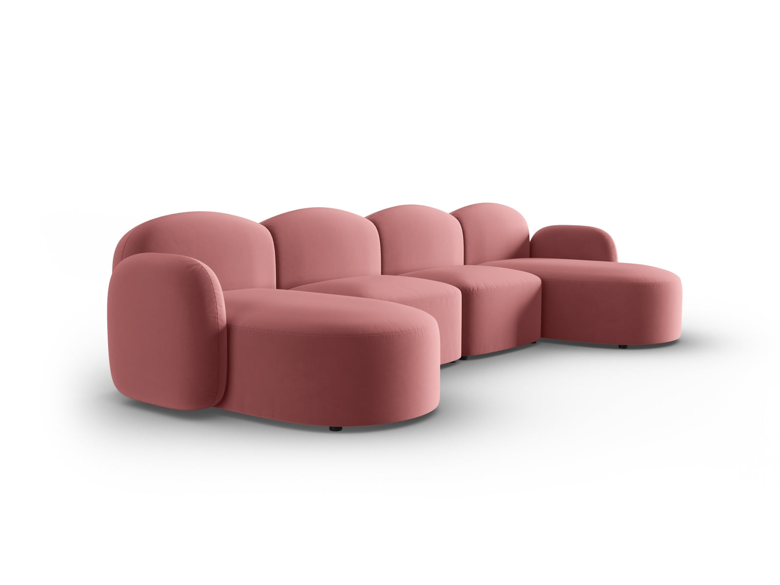 Erleben Sie das stilvolle Blair Velour Panoramic Sofa für 6 Personen von Micadoni – ideal für moderne Wohnzimmer und gemütliche Abende.