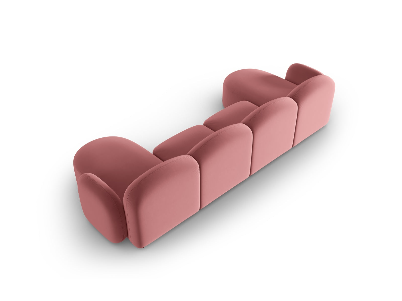 Blair Velour Panoramic Sofa 6 Sitzer in Flamingo-Casino präsentiert im Onlineshop von KAQTU Design AG. 5er Sofa ist von Micadoni