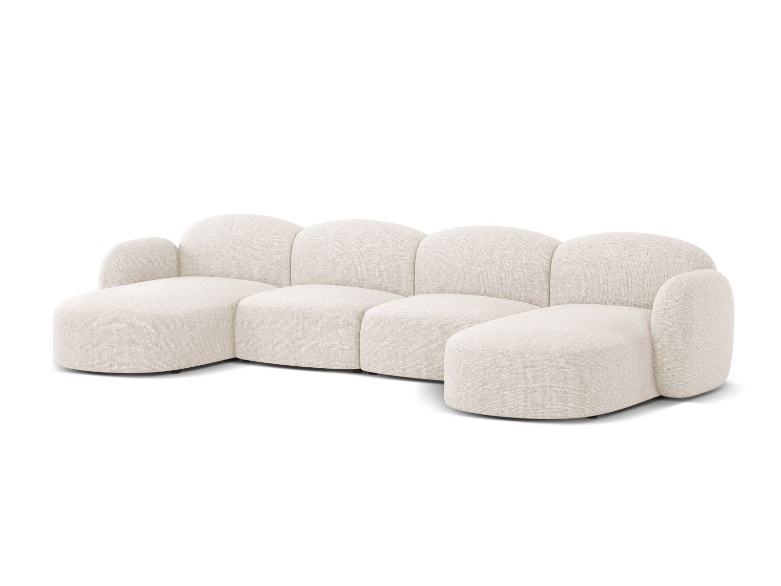 Elegantes 6-Sitzer Ecksofa Blair in sanftem Beige, ideal für stilvolle Wohnräume, präsentiert von Micadoni.