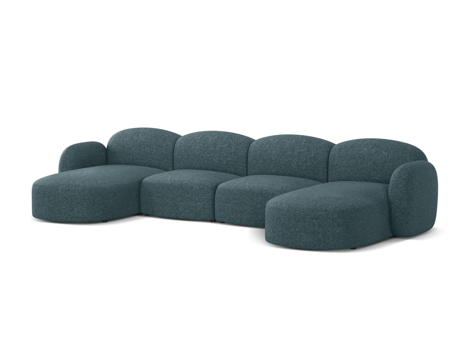 Elegantes 6-Sitzer Ecksofa Blair in sanftem Blau, ideal für stilvolle Wohnräume, von Micadoni. Komfort und modernes Design vereint.