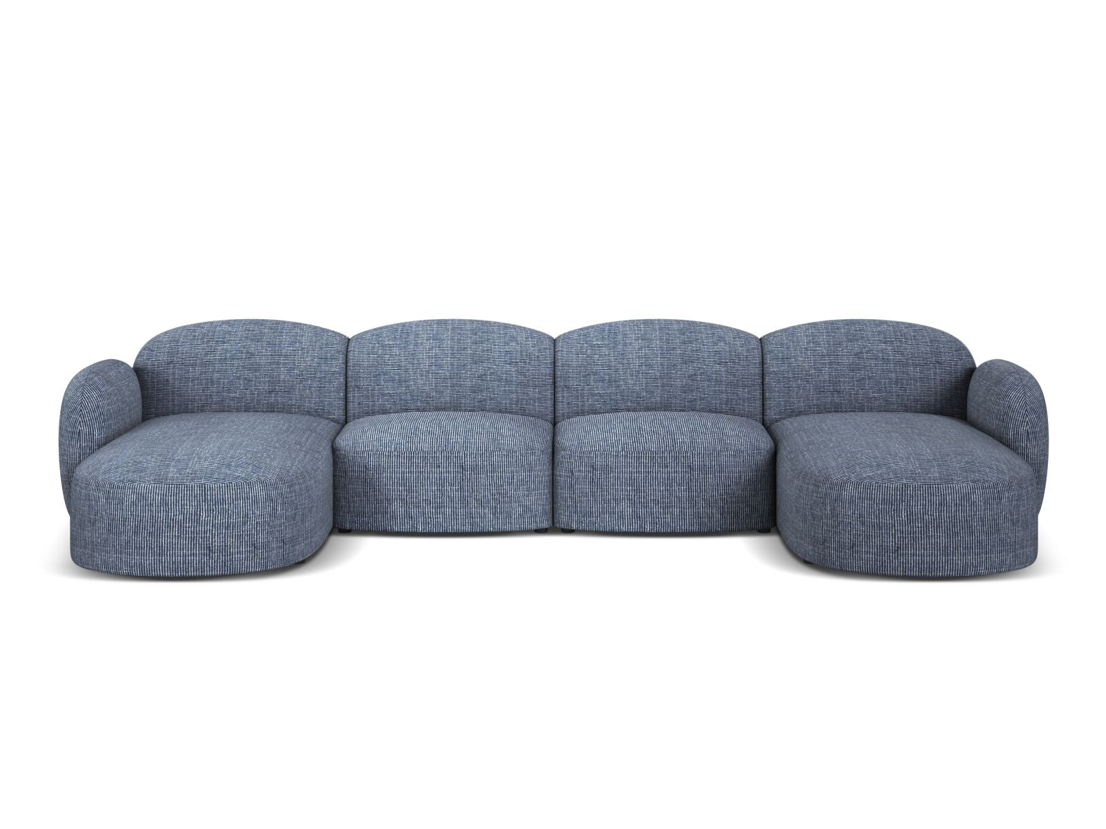 6-Sitzer Panoramic Sofa Blair in Blue Melange-Baltimore präsentiert im Onlineshop von KAQTU Design AG. Ecksofa ist von Micadoni