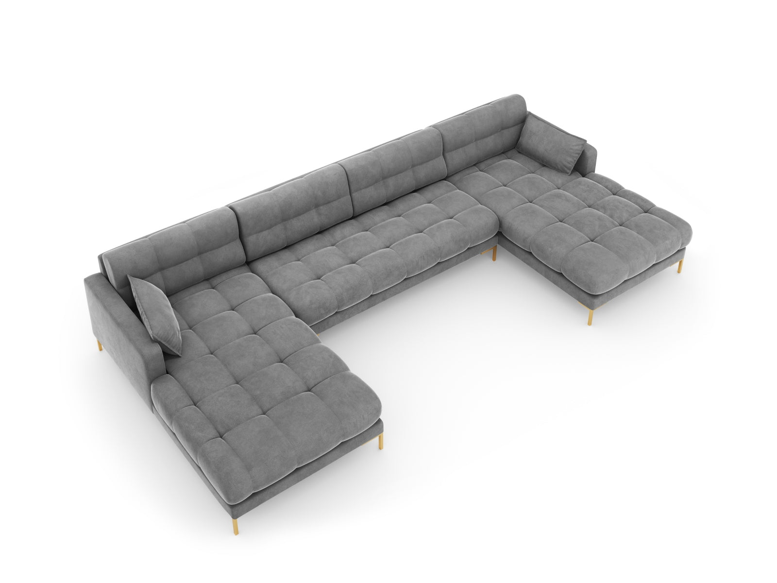Entdecken Sie das Mamaia Velour Panoramic Sofa für 6 Personen von Micadoni – stilvoll, komfortabel und ideal für Ihr modernes Zuhause.