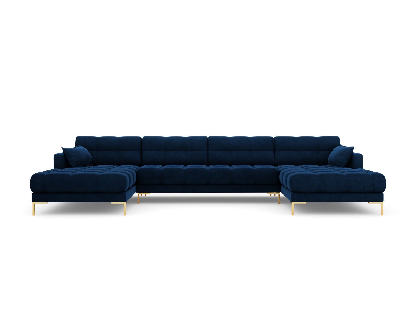 Erleben Sie das luxuriöse Mamaia Velour Panoramic Sofa für 6 Personen von Micadoni – ideal für Komfort und Stil in jedem Wohnraum!