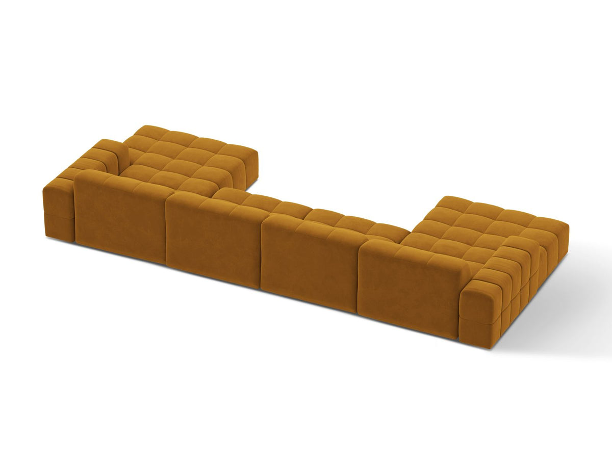 6-Sitzer Panoramic Sofa Jennifer in Yellow-Bluvel präsentiert im Onlineshop von KAQTU Design AG. Ecksofa ist von Micadoni