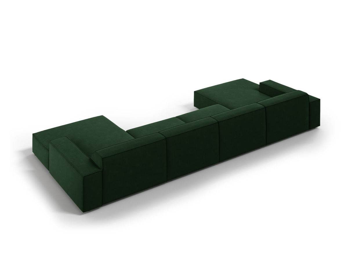 Jodie Velour modulares Panoramic Sofa 6 Sitzer in Bottle Green-Bluvel präsentiert im Onlineshop von KAQTU Design AG. 3er Sofa ist von Micadoni