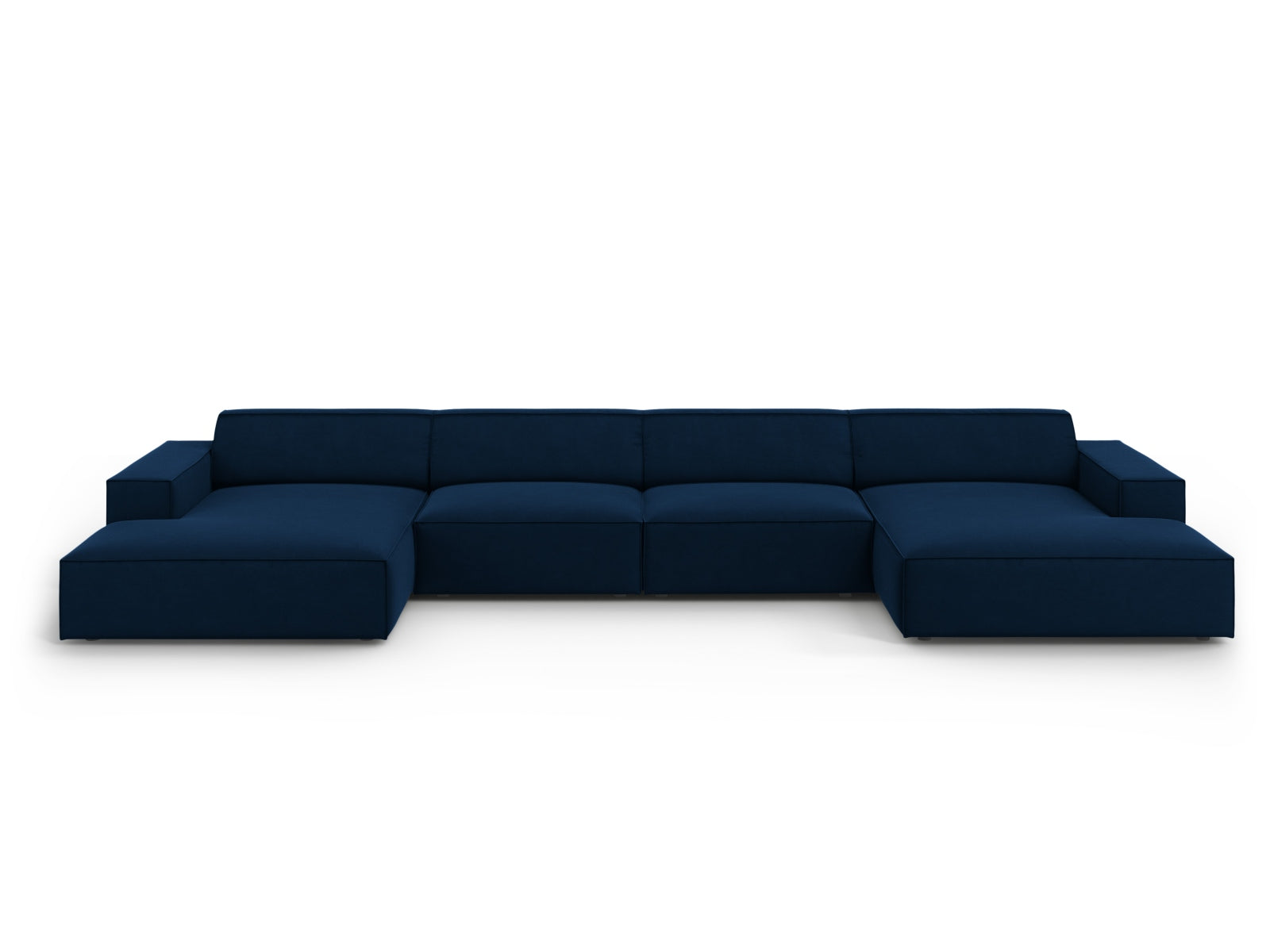Jodie Velour modulares Panoramic Sofa 6 Sitzer in Royal Blue präsentiert im Onlineshop von KAQTU Design AG. 3er Sofa ist von Micadoni