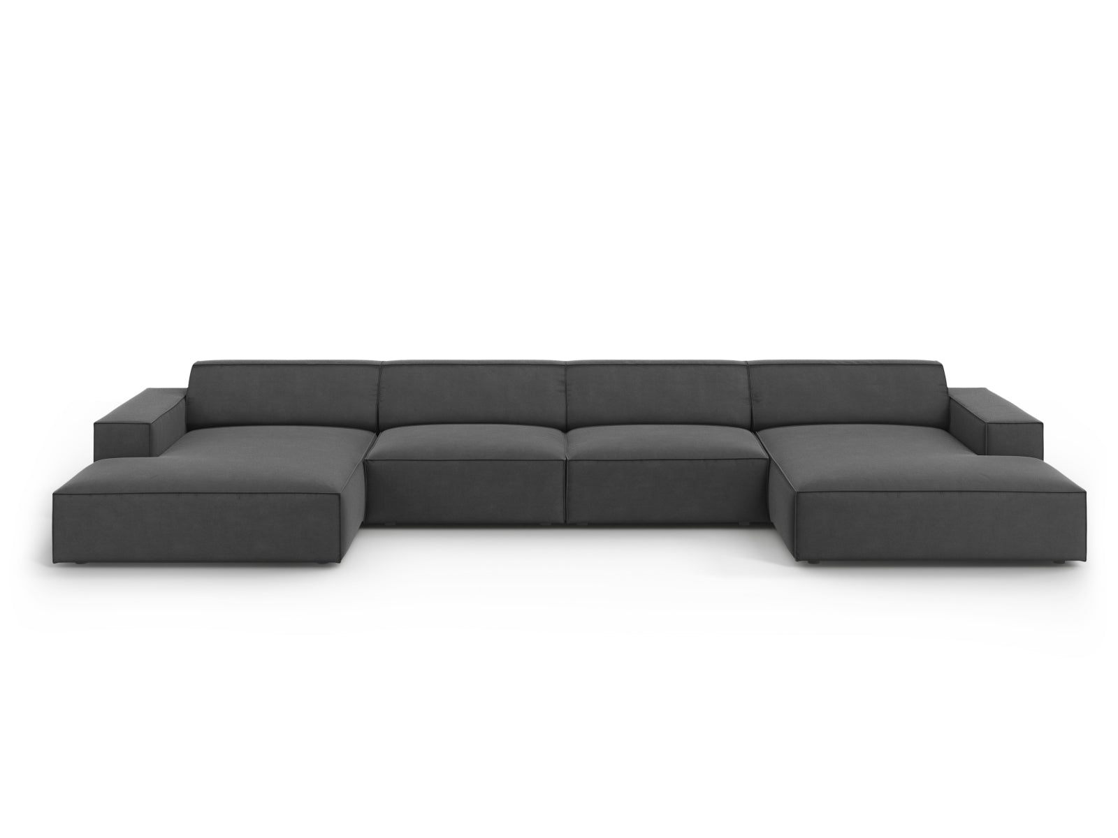 Jodie Velour modulares Panoramic Sofa 6 Sitzer in Grey präsentiert im Onlineshop von KAQTU Design AG. 3er Sofa ist von Micadoni