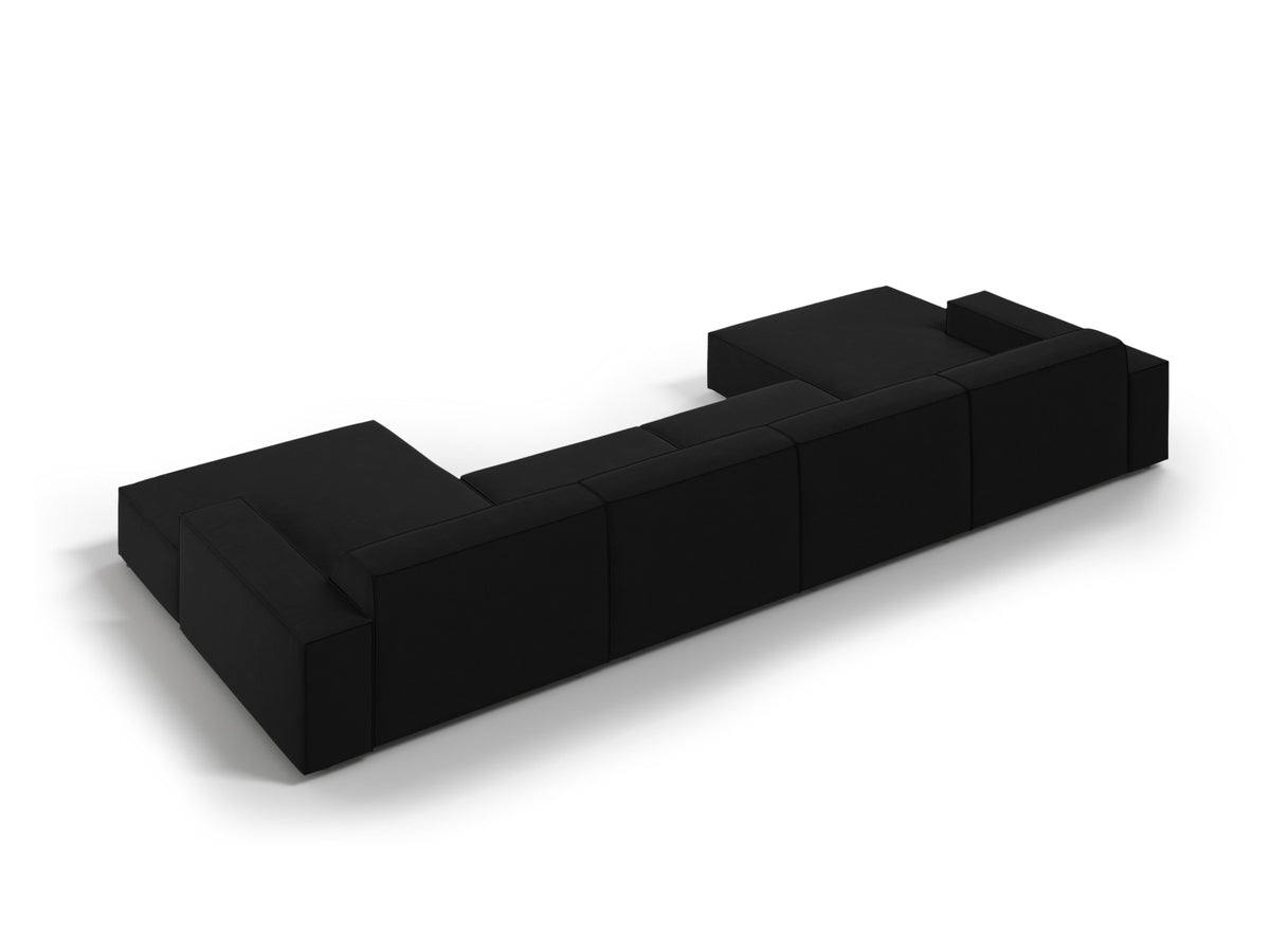 Jodie Velour modulares Panoramic Sofa 6 Sitzer in Black-Bluvel präsentiert im Onlineshop von KAQTU Design AG. 3er Sofa ist von Micadoni