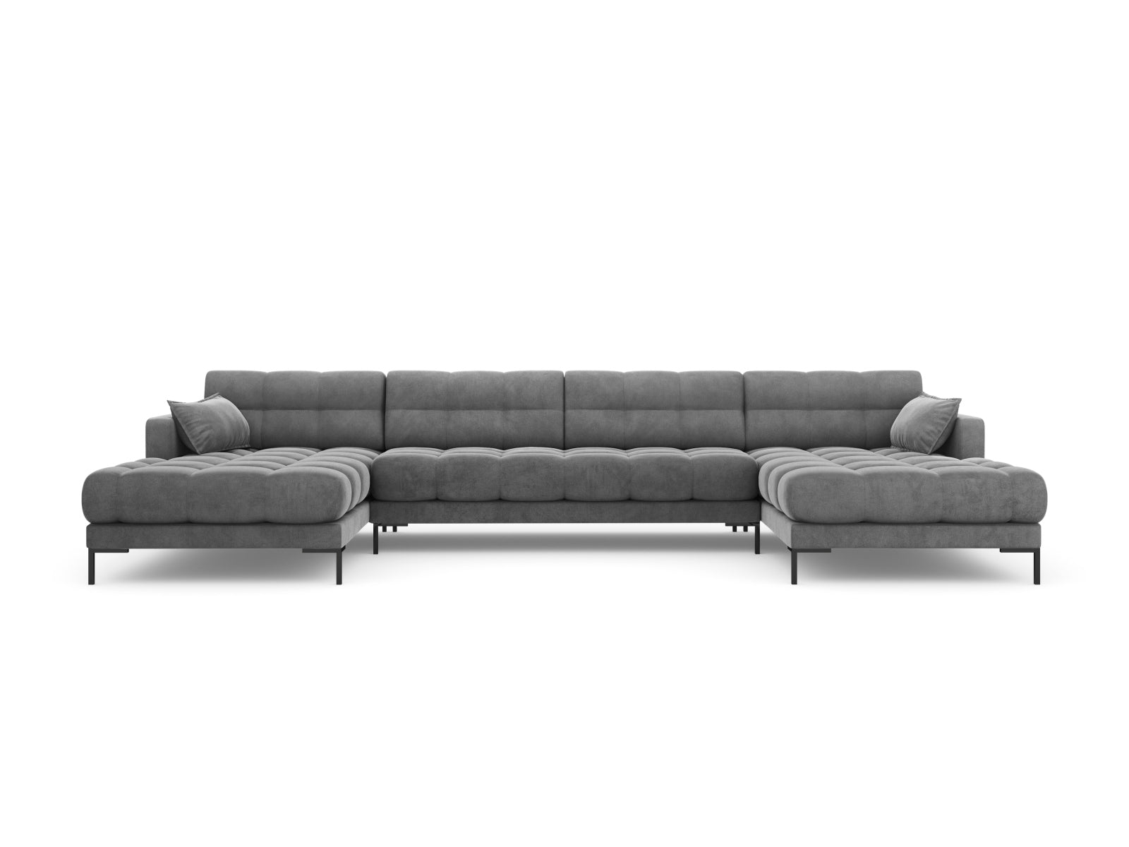 Erleben Sie das Mamaia Velour Panoramic Sofa für 6 Personen von Micadoni – ein elegantes Möbelstück, das Komfort und Stil vereint.