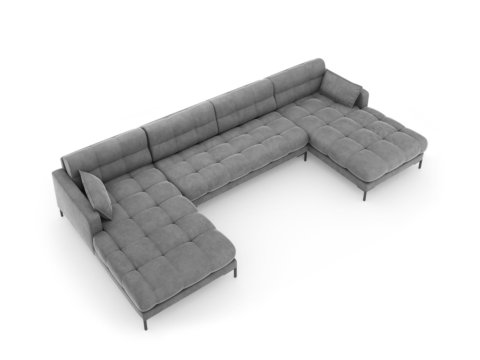Entdecken Sie das Mamaia Velour Panoramic Sofa für 6 Personen von Micadoni – stilvoll, komfortabel und ideal für Ihr modernes Zuhause.