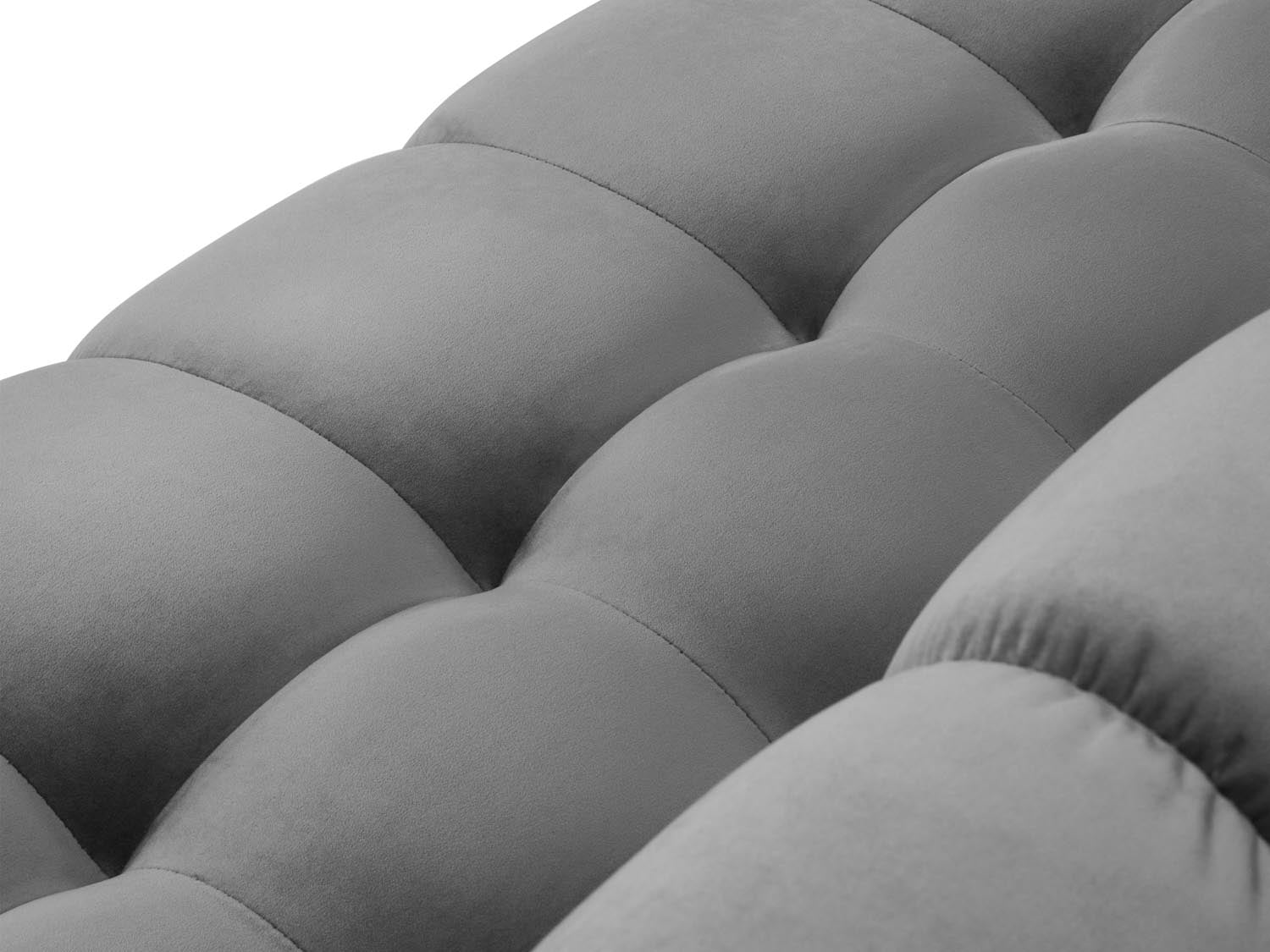 Elegantes 6-Sitzer Sofa Mamaia aus Velours mit modernem Panoramadekor in Grautönen, ideal für stilvolle Wohnräume und gesellige Abende.