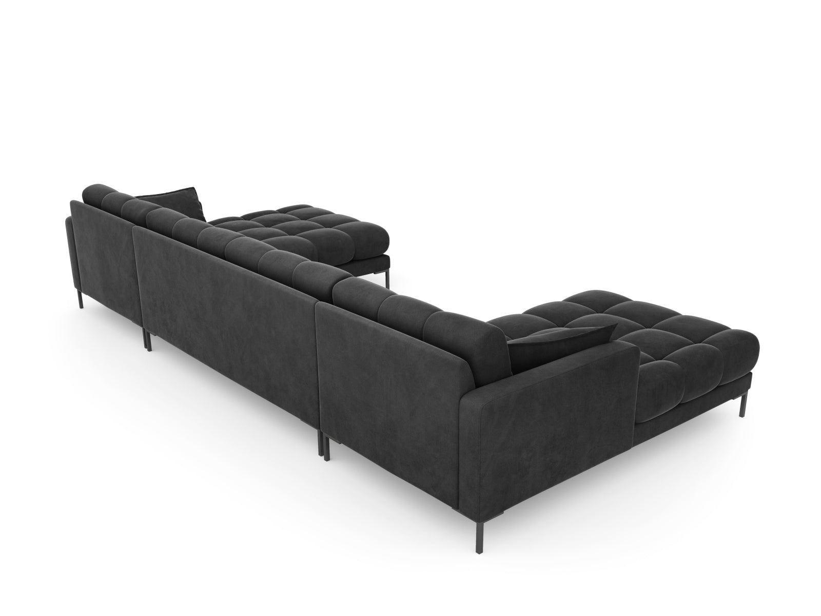 Erleben Sie das Mamaia Velour Panoramic Sofa für 6 Personen von Micadoni – ein elegantes Möbelstück, das Komfort und Stil vereint!