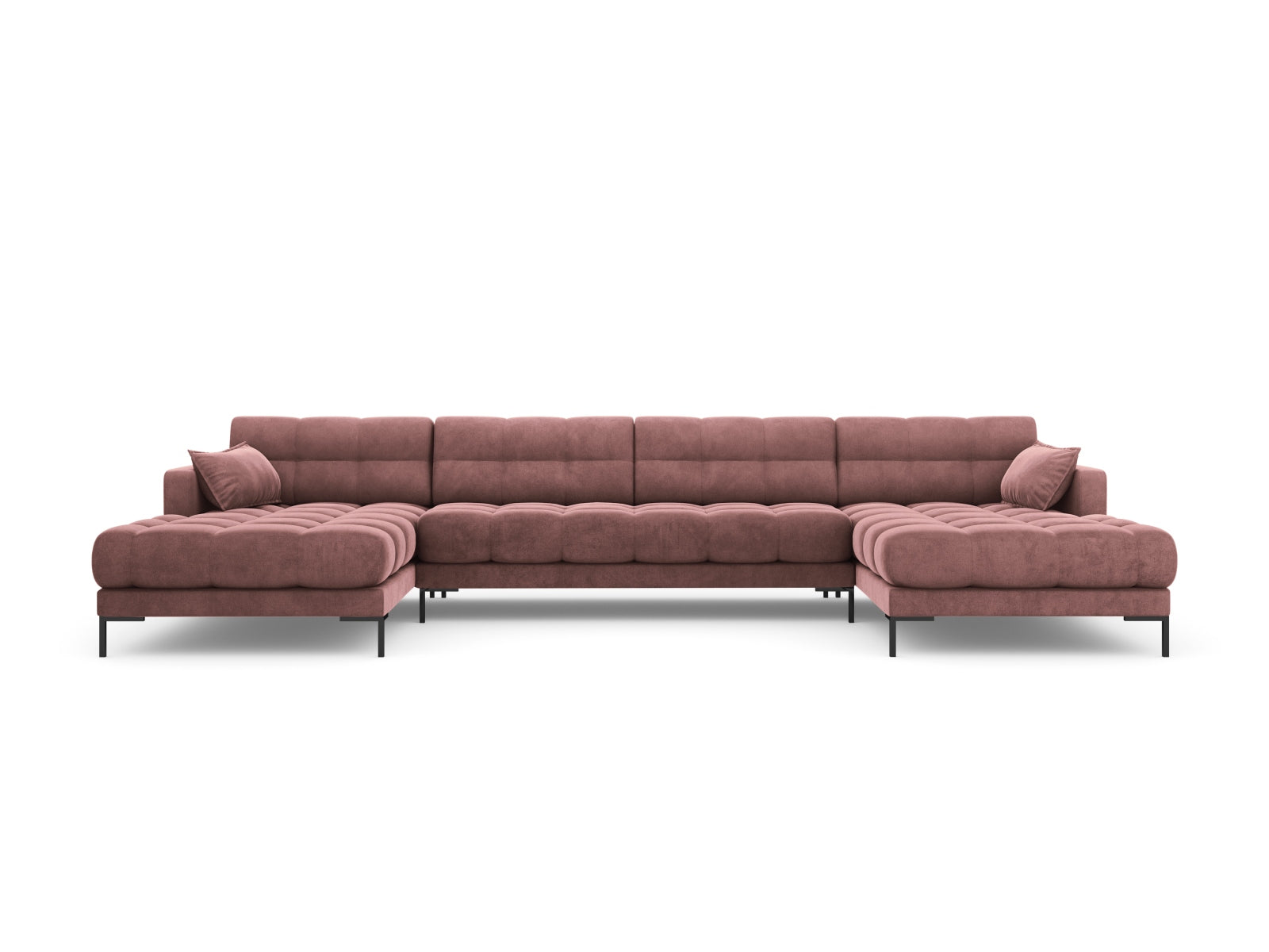 Erleben Sie das Mamaia Velour Panoramic Sofa für 6 Personen von Micadoni – ein elegantes Möbelstück, das Komfort und Stil vereint.