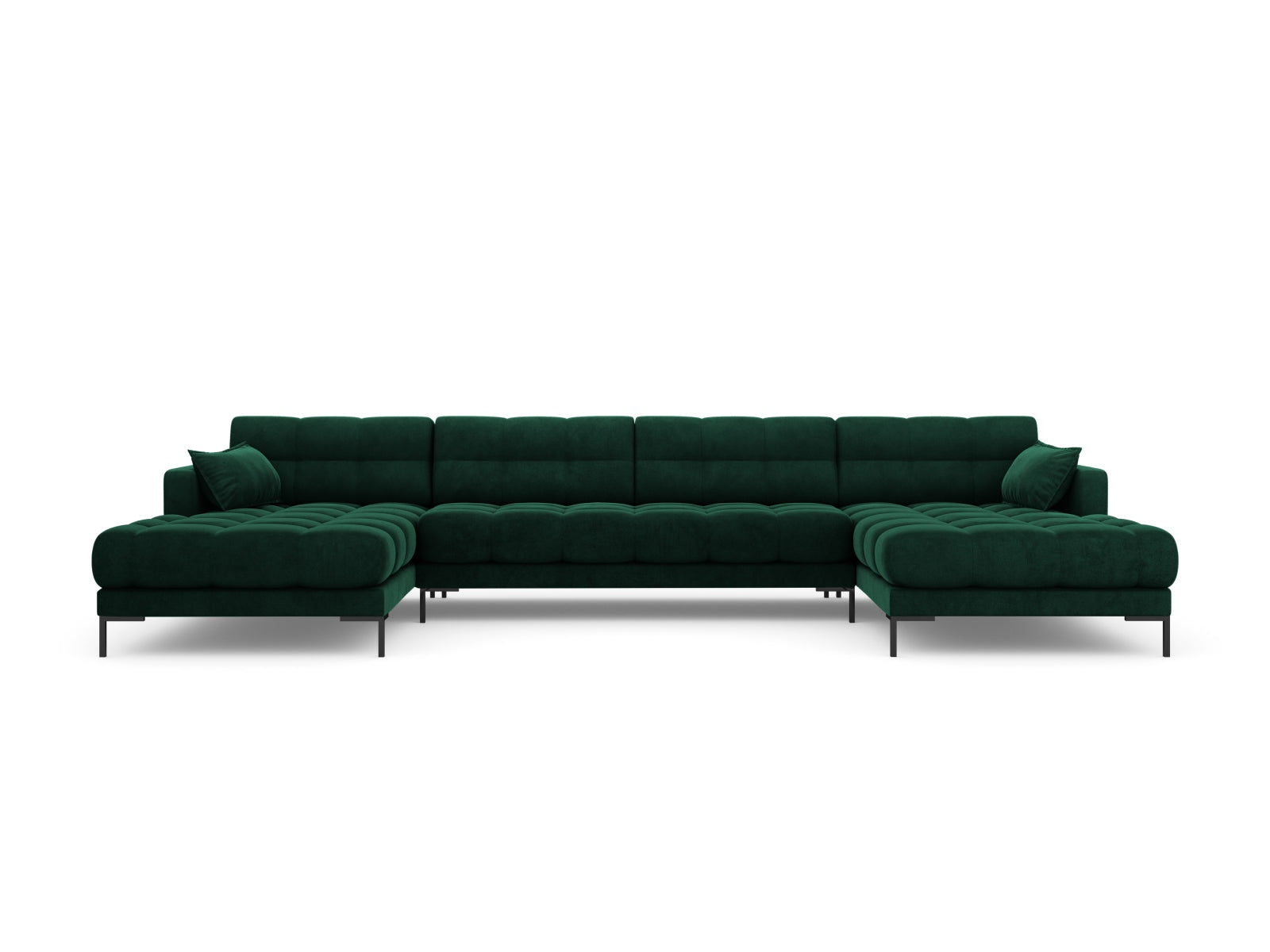 Erleben Sie das Mamaia Velour Panoramic Sofa für 6 Personen von Micadoni – ein elegantes Möbelstück, das Komfort und Stil vereint.