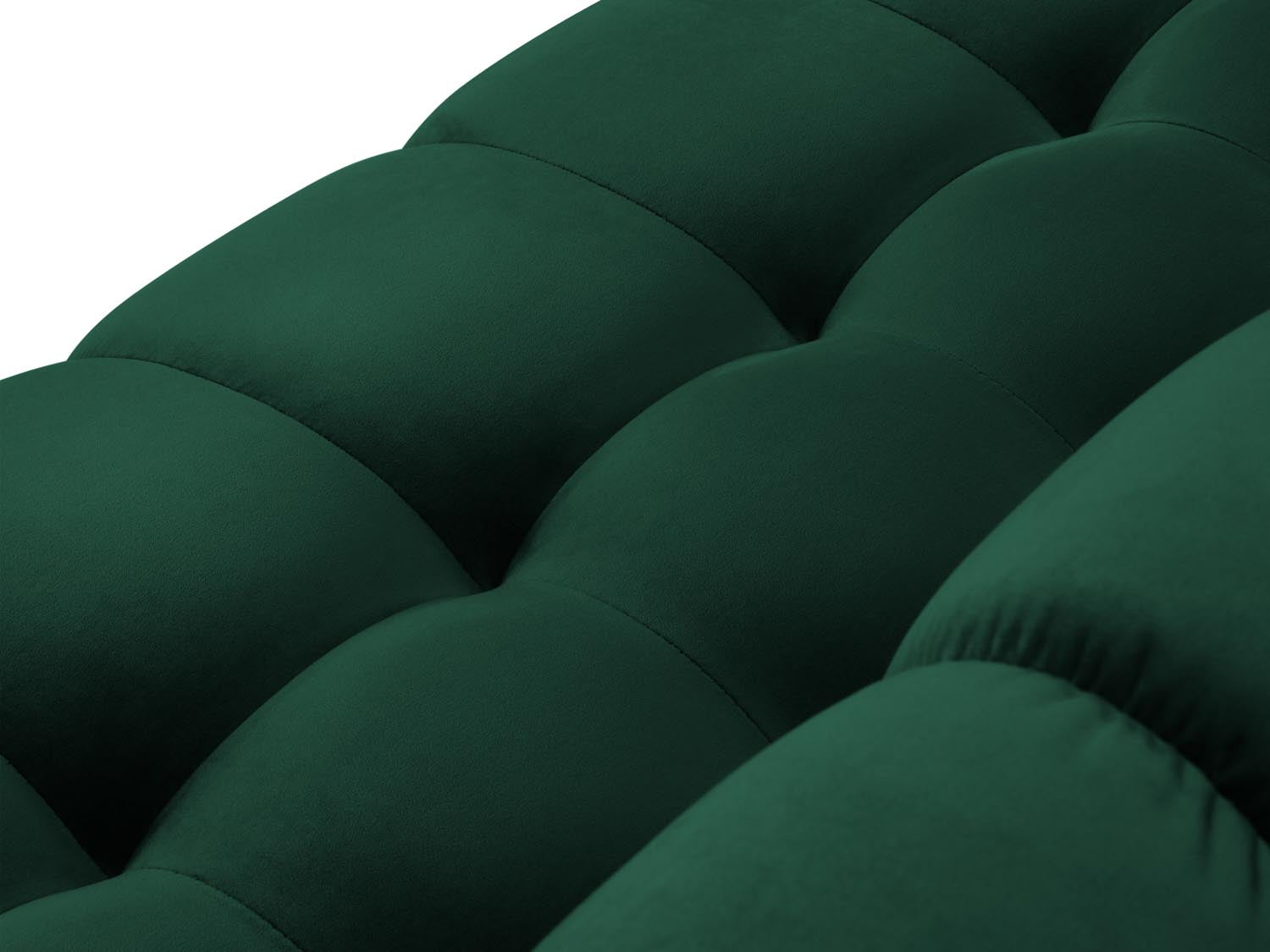 Elegantes 6-Sitzer Velours Sofa Mamaia in tiefem Flaschengrün, ideal für stilvolle Wohnräume und gesellige Abende.