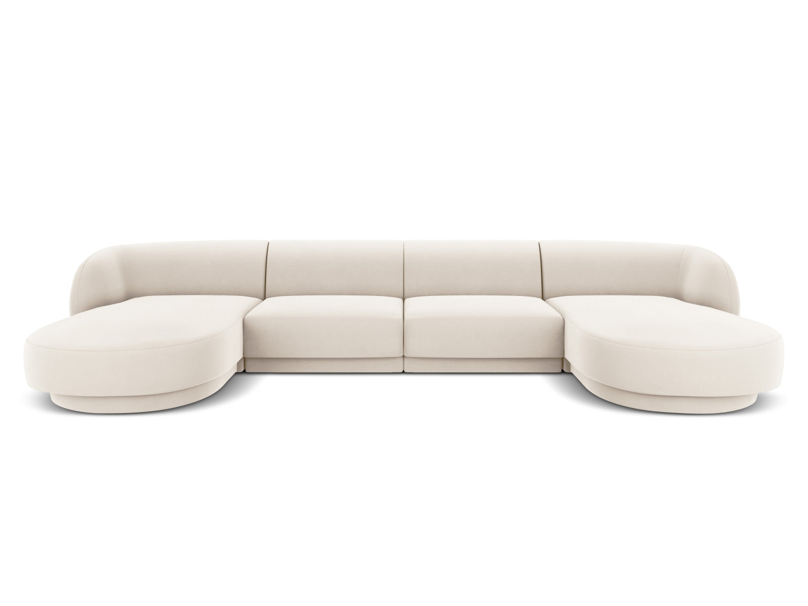 Miley Velour Panoramic Sofa 5 Sitzer in Light Beige präsentiert im Onlineshop von KAQTU Design AG. 3er Sofa ist von Micadoni