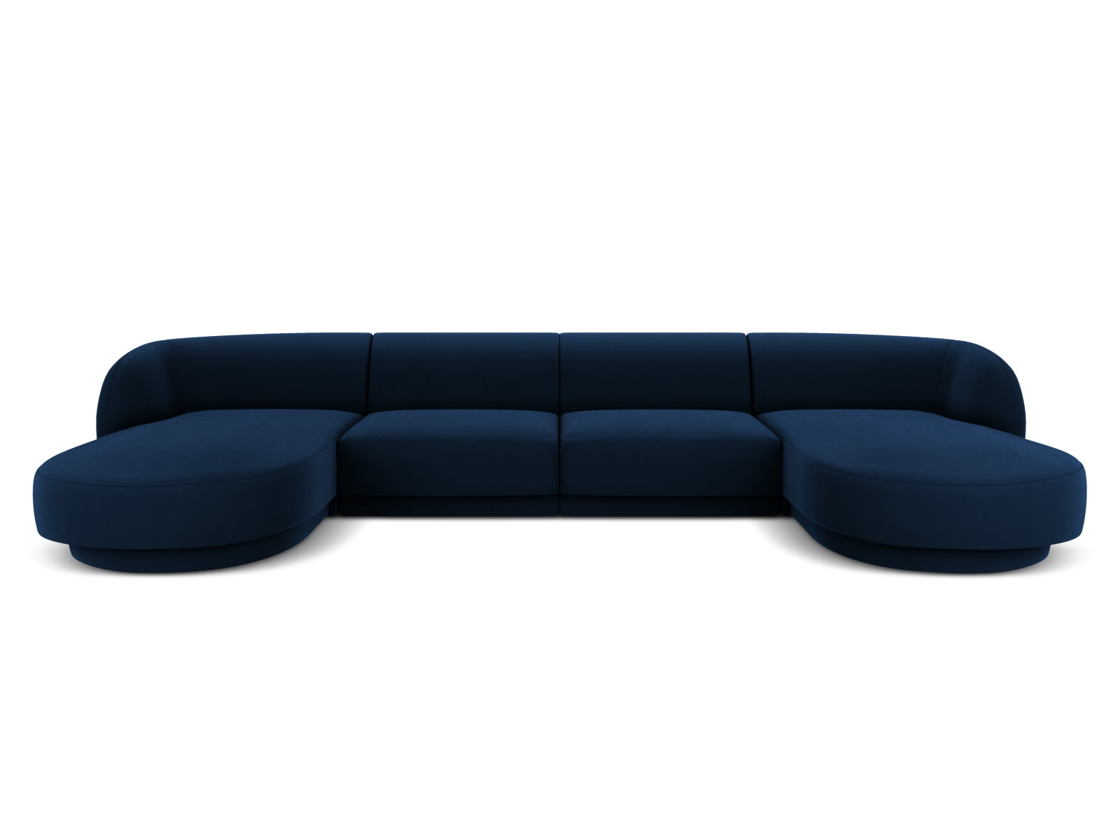 Miley Velour Panoramic Sofa 5 Sitzer in Royal Blue-Bluvel präsentiert im Onlineshop von KAQTU Design AG. 3er Sofa ist von Micadoni
