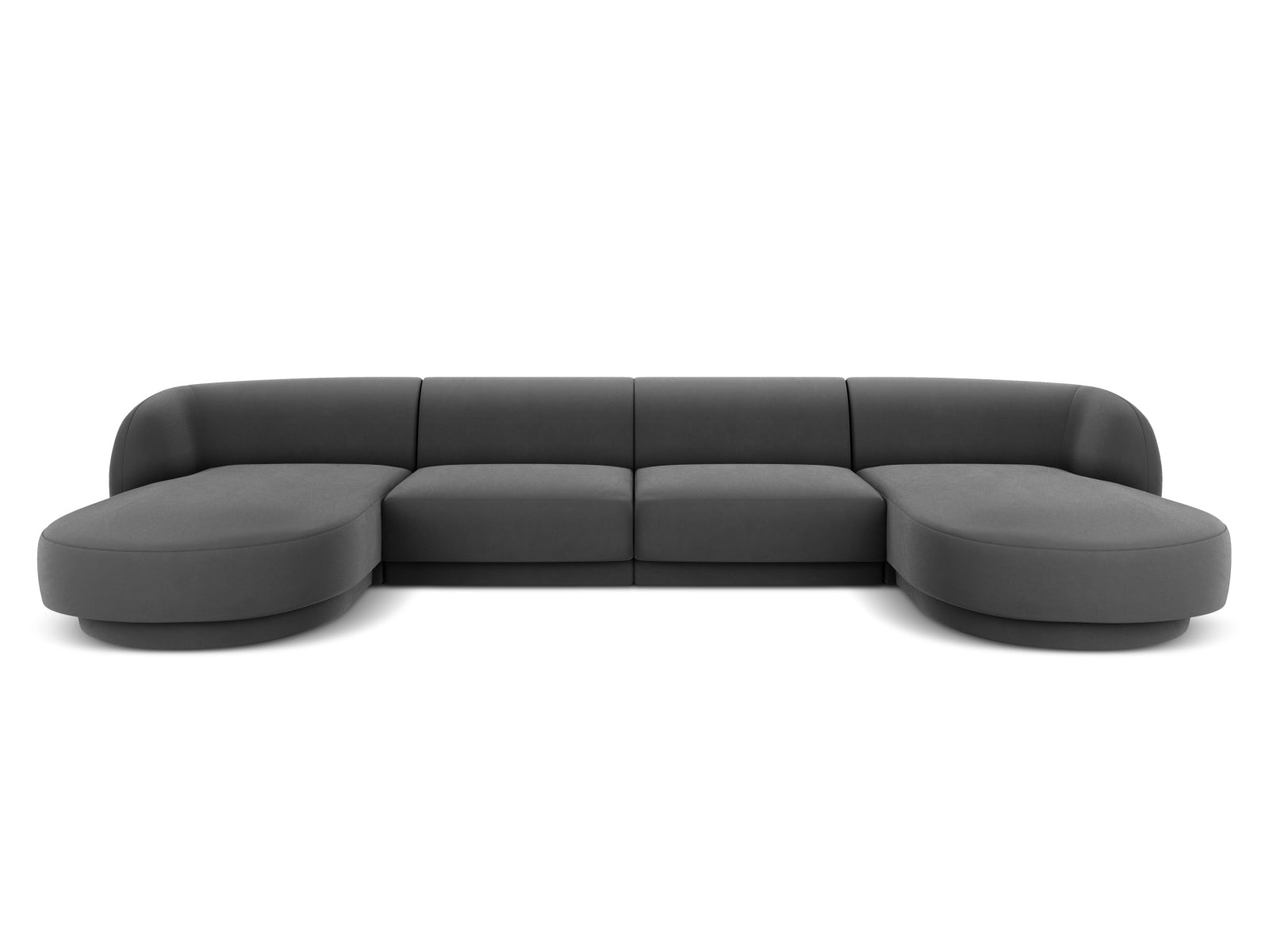 Miley Velour Panoramic Sofa 5 Sitzer in Grey präsentiert im Onlineshop von KAQTU Design AG. 3er Sofa ist von Micadoni